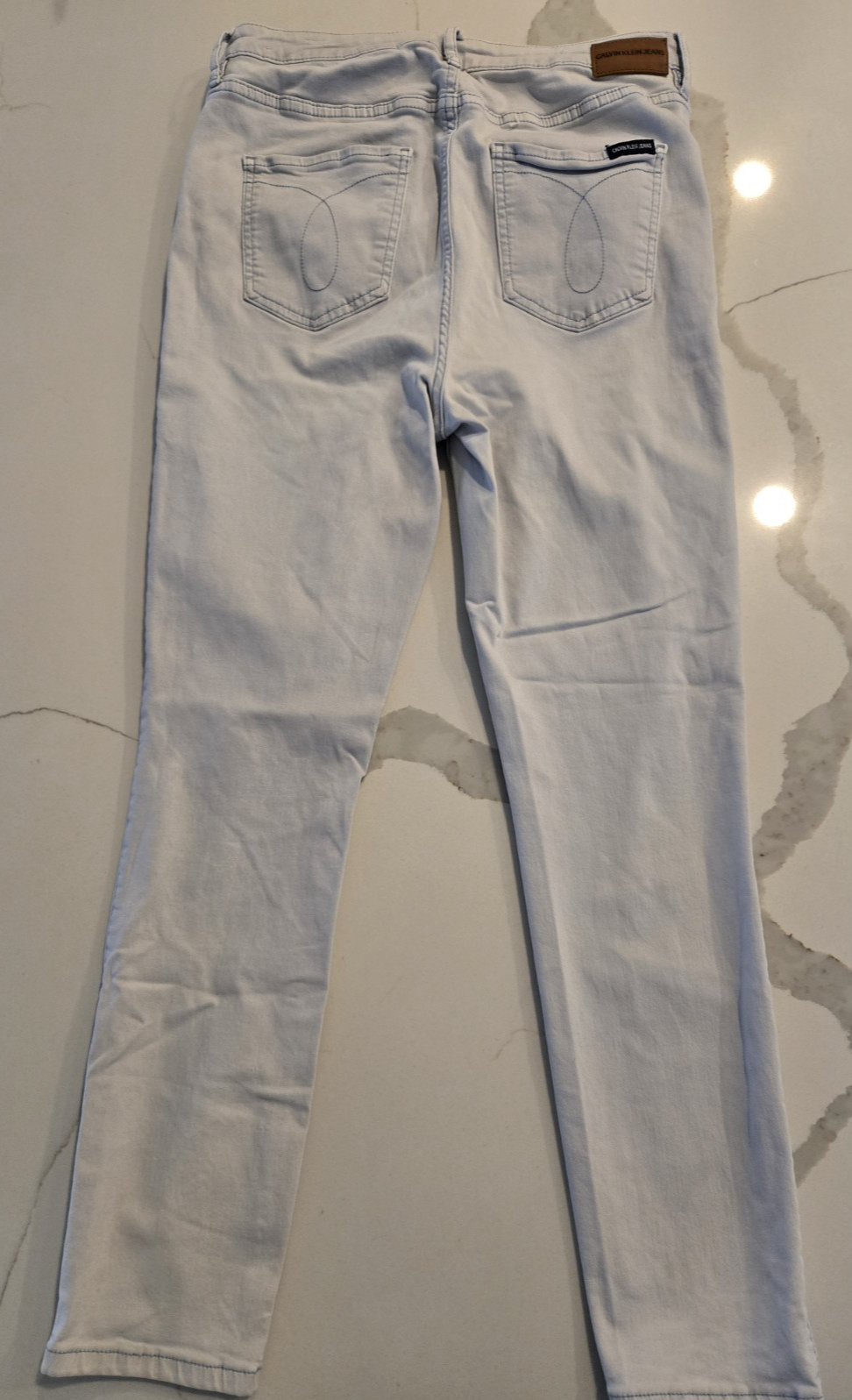 Calvin Klein Jeans Size 10 Bleach Light Wash Skinny Denim Womens Slim Pants