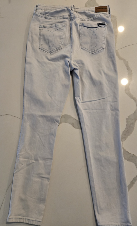 Calvin Klein Jeans Size 10 Bleach Light Wash Skinny Denim Womens Slim Pants