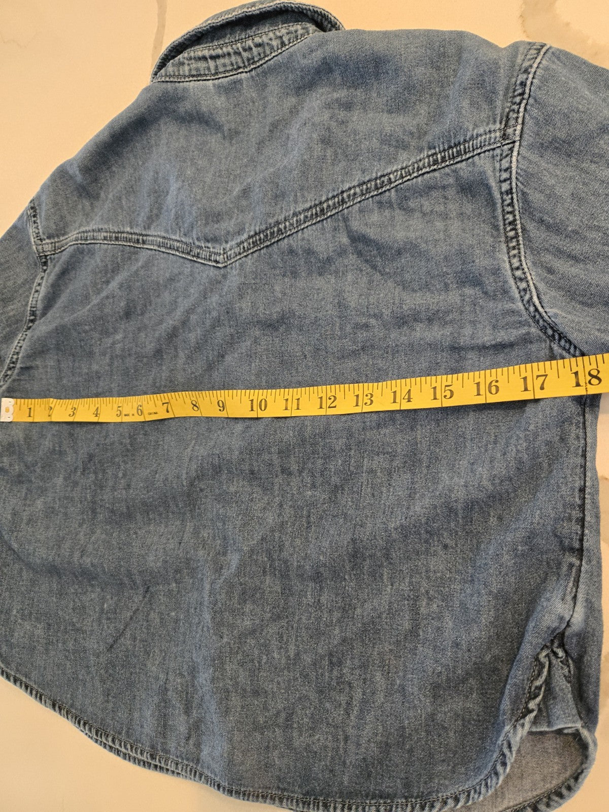 GAP Kids L 10 Embroidered Hearts Western Chambray Denim Shirt Kids Girls Snap