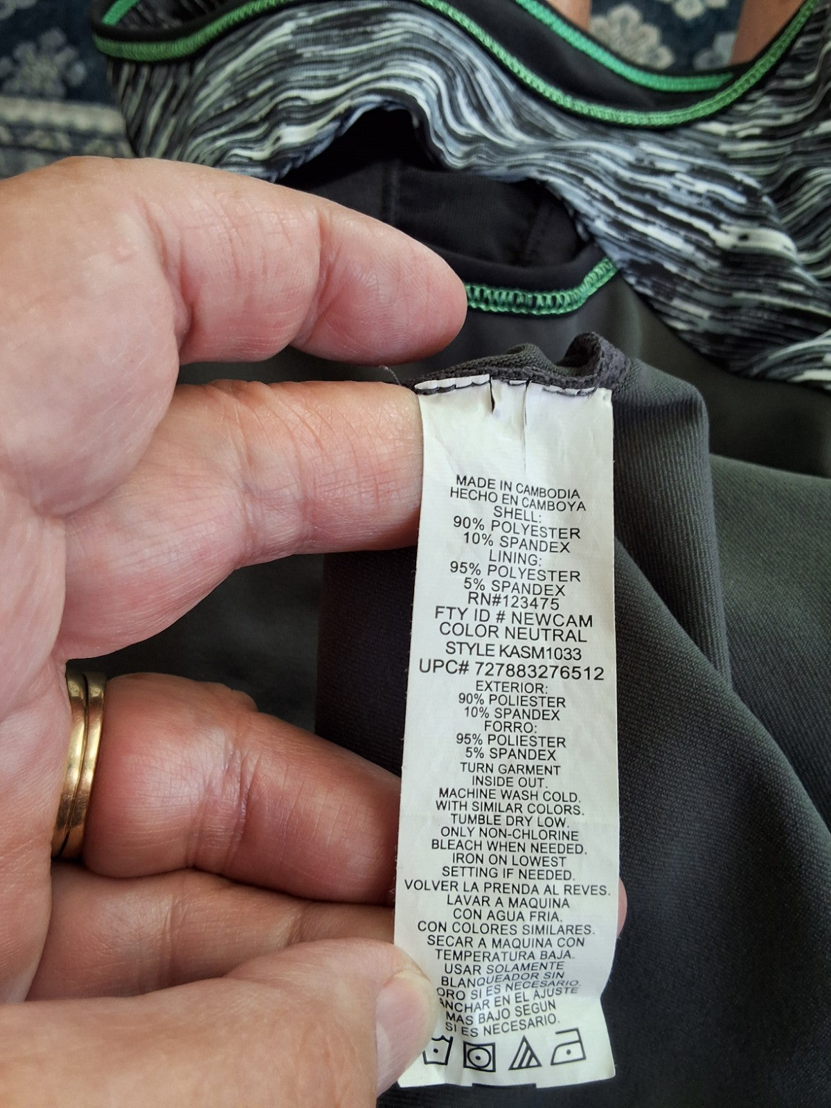 Skechers GOdry Black Gray Heathered Athletic Tank Top Keyhole Green Trim M Women