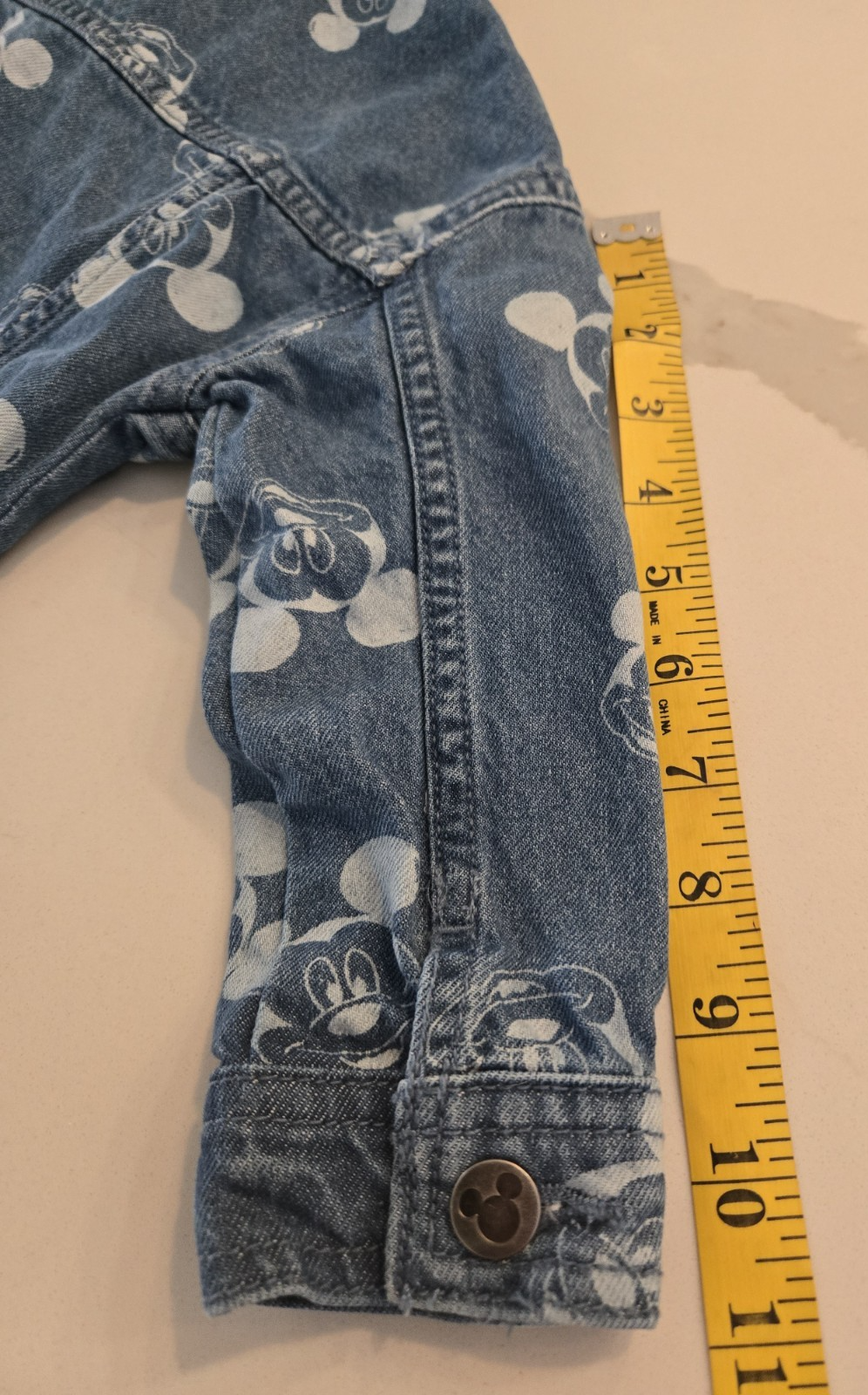 Disney Mickey Mouse 3T All Over Print Denim Jacket Kids Toddler Jean Trucker