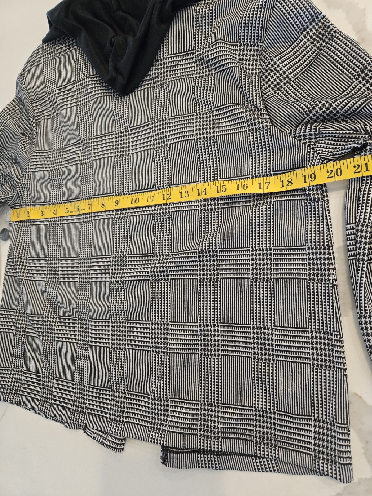 Derek Heart NEW Plaid Blazer L Womens Hoodie Insert Jacket Check Pattern Large