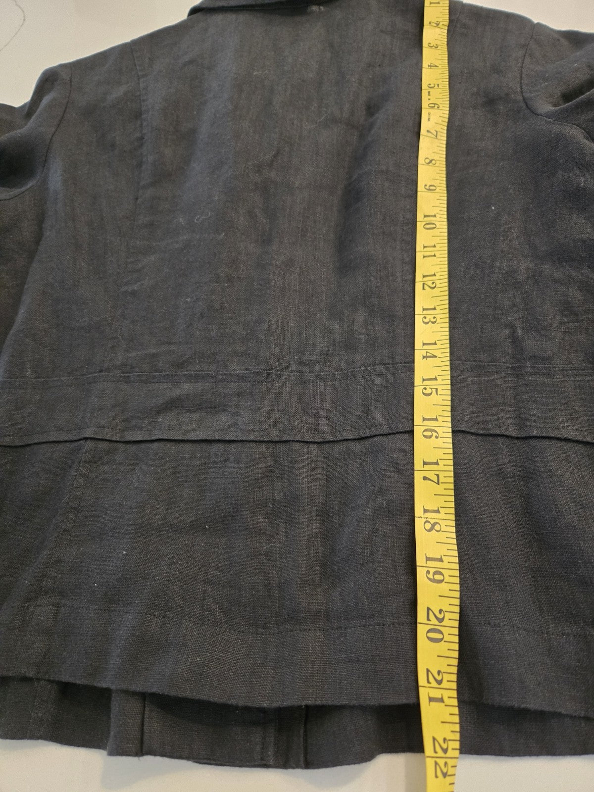 Mossimo Vintage Black Linen Military Y2K Safari Utility Blazer Jacket L Womens