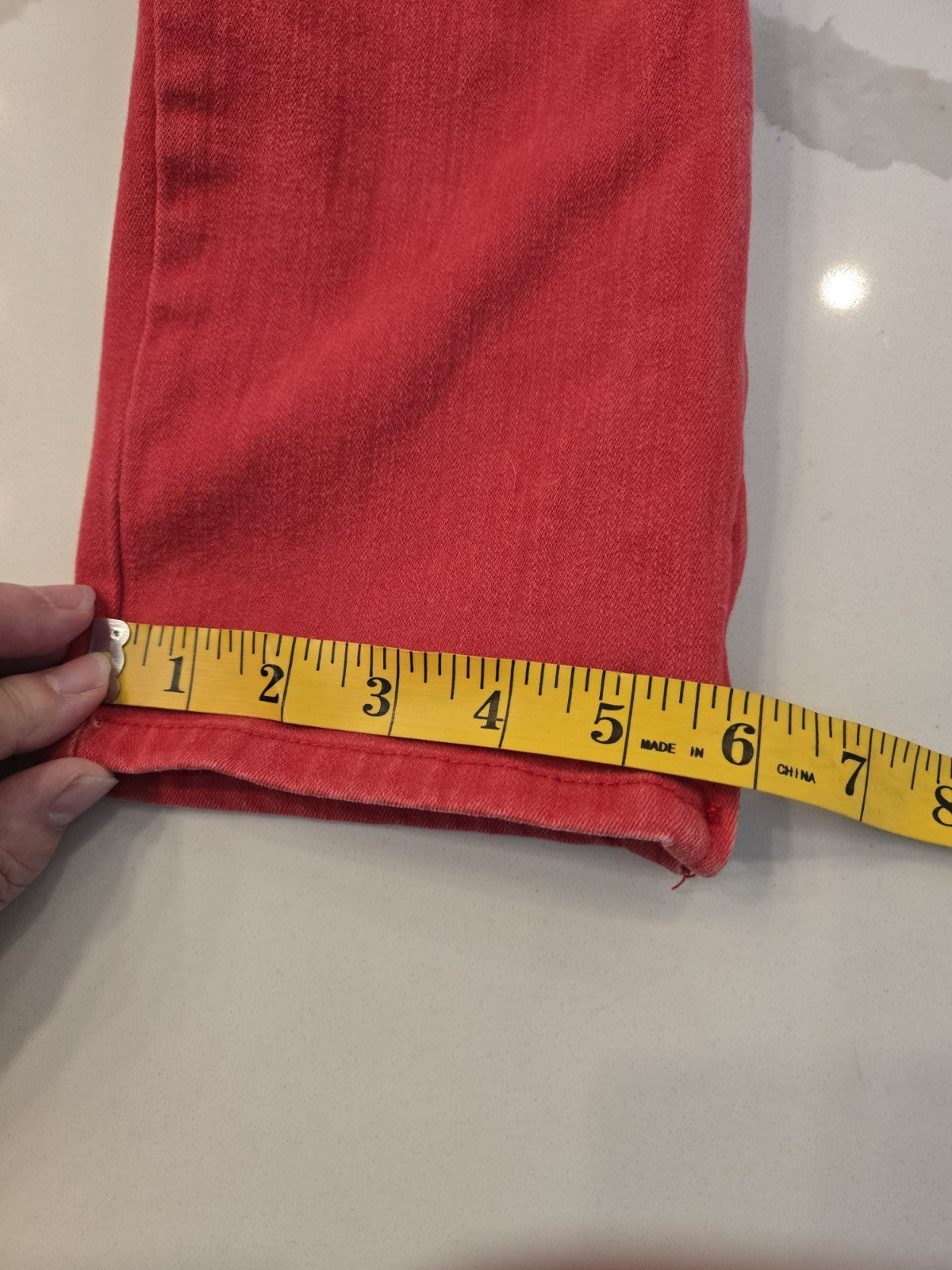 So Slimming by Chico's Women's Washed Red Ankle Zip Jeans Size 0.5 US Size 6