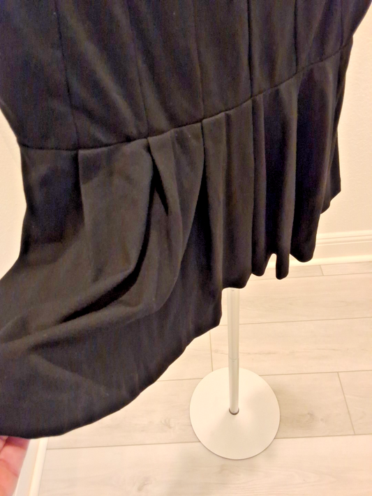 Forever 21 M Feminine Peplum Top Cutout Back Sleeveless Black Blouse