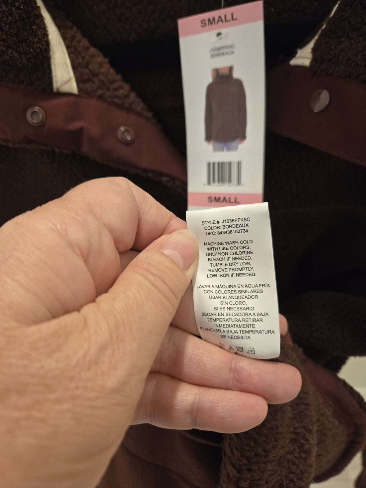 T.S. Taking Shape S Burgundy Teddy Fleece 1/4 Snap Sweatshirt NWT MSRP $64