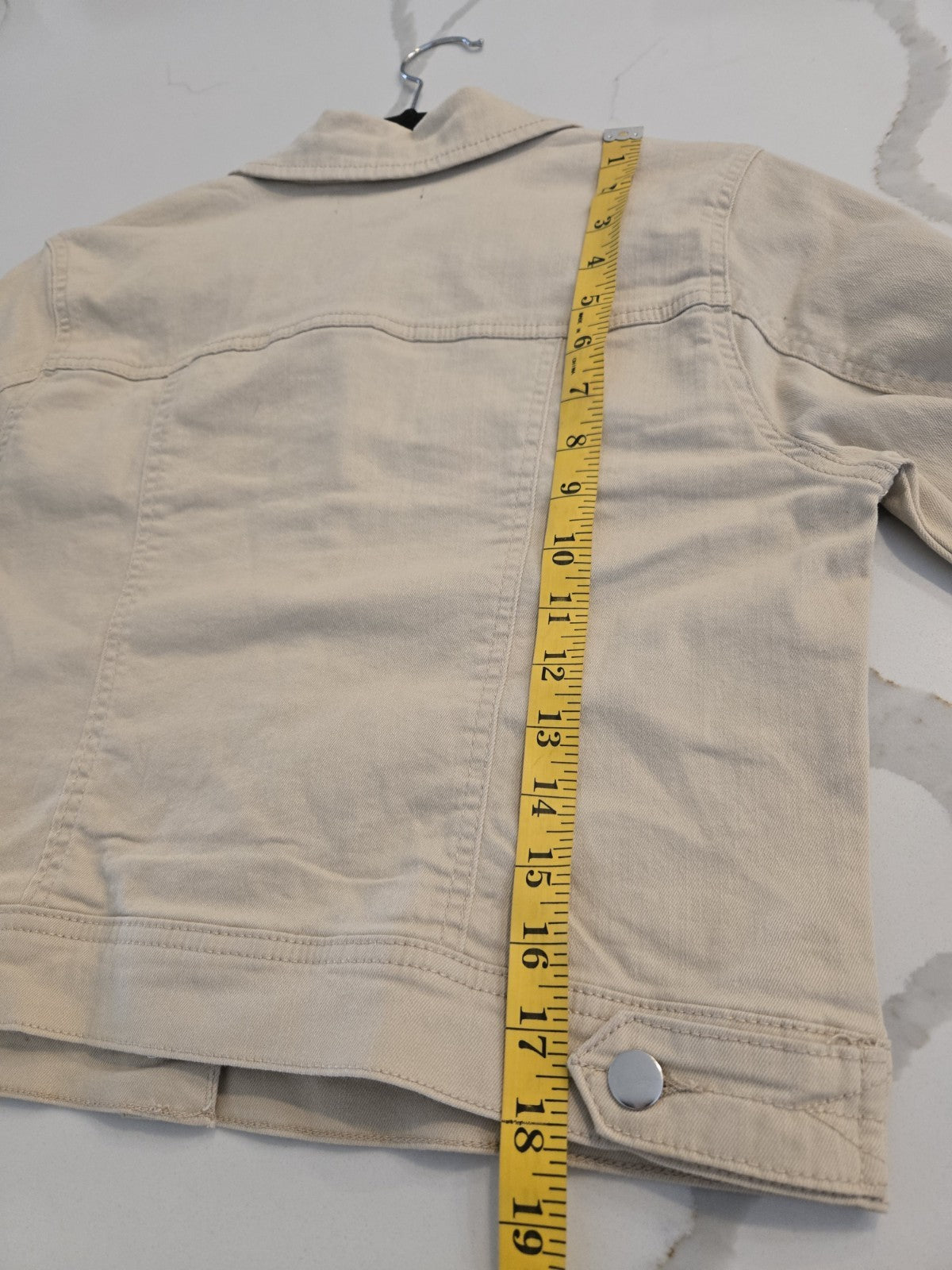 Active USA Khaki Denim Jacket M Womens Beige Jean Trucker Coat
