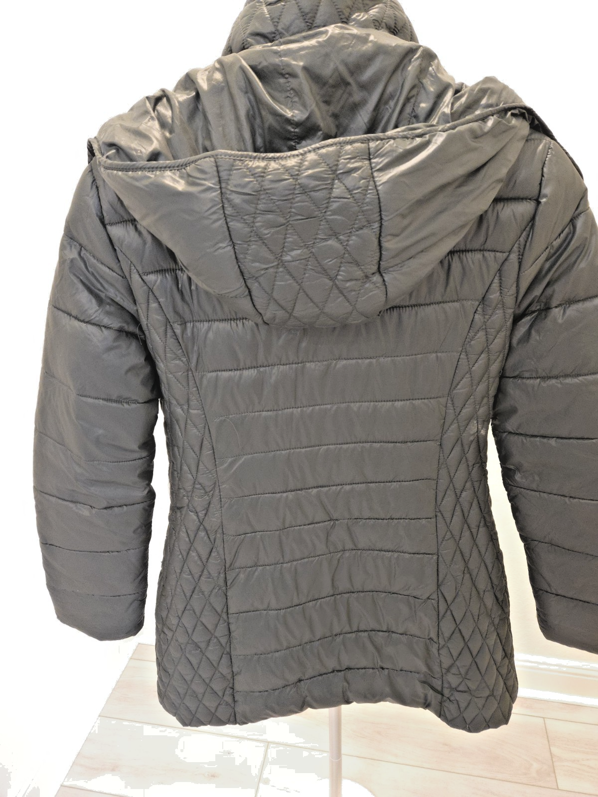 Mango Down Y2K Hunter Green Duck Feather Fill Jacket Removable Hood L Womens