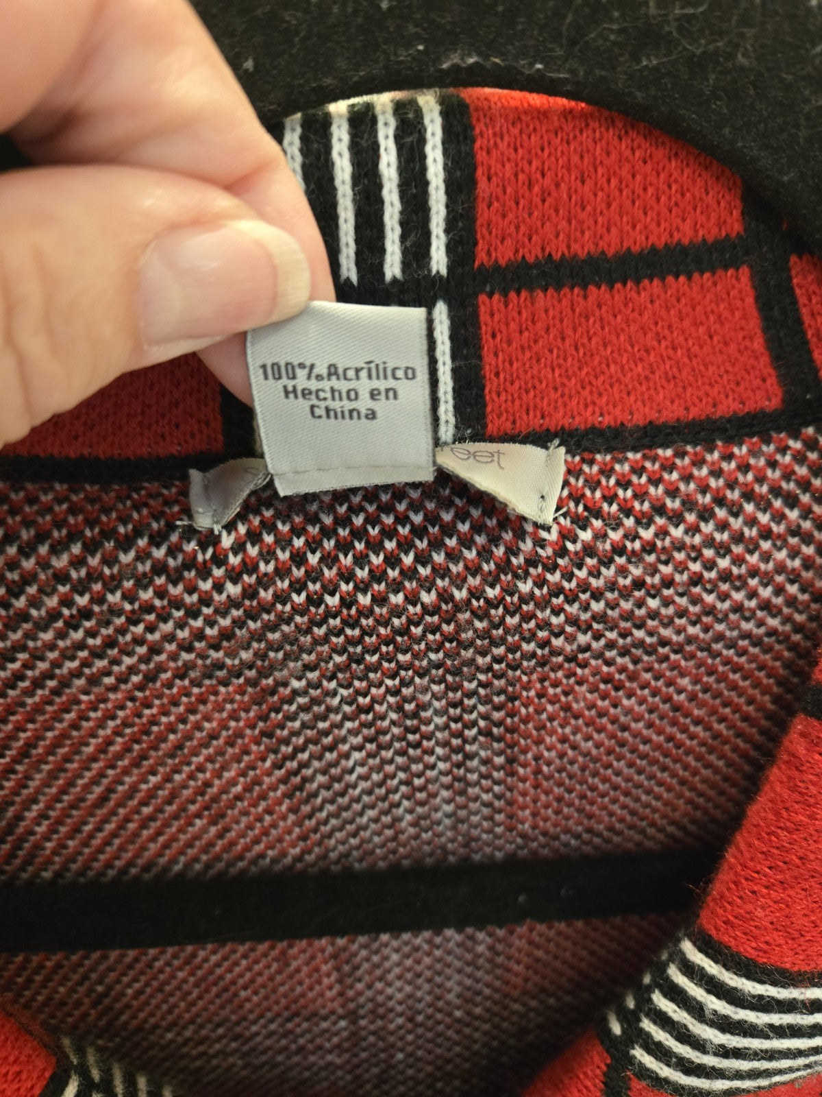 Mercer Street Studio Plaid Sweater Jacket Structured Retro Red L Dark Academia