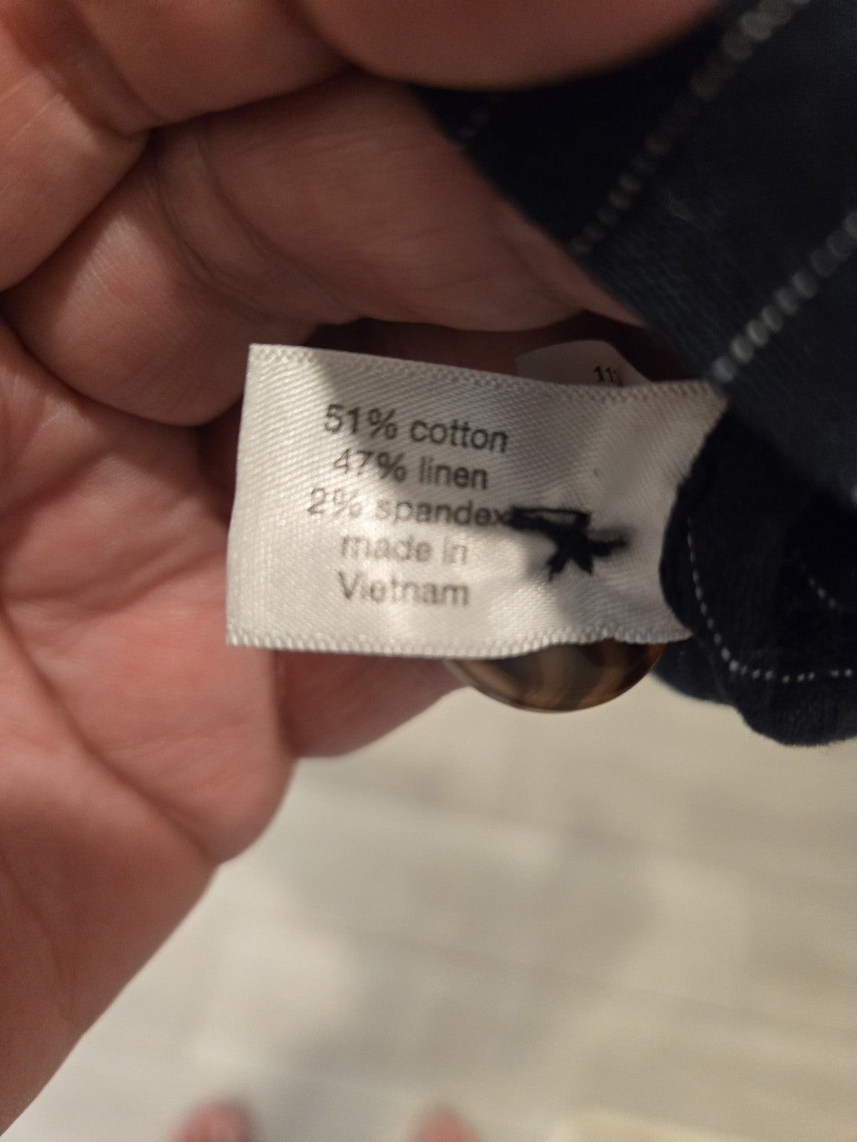 Lane Bryant Striped Linen 14 L Jacket Womens 14 Blue Cropped Shacket Pinstripe
