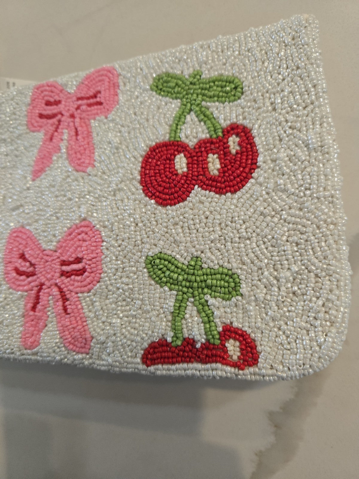 Wildfox Beaded Orange Mandarin White Cherry Bow Clutch Clutch Shoulder Bag NWT