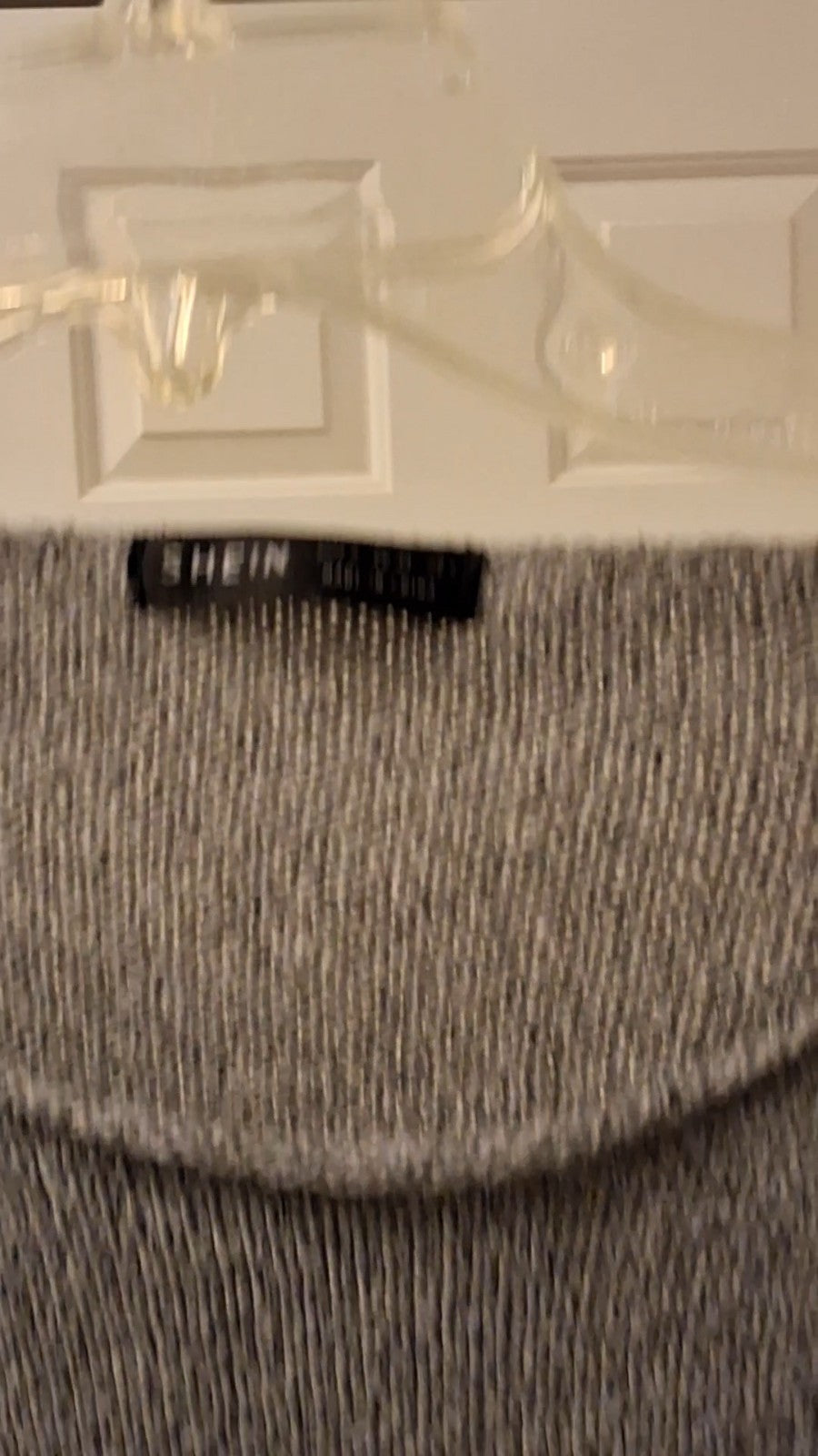 SHEIN Star Print Sweater Gray White Cropped Knit Pullover Cozy Women's Size S