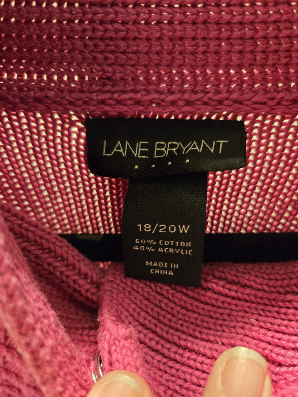 Lane Bryant 2X 18/20W Pink Cable Knit Short Sleeve Cardigan Sweater Women Plus