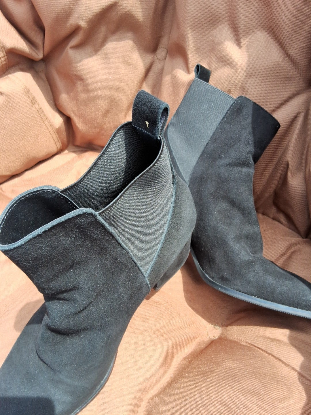 Sergio Rossi Women's Black Suede Ankle Boots Size 9 Elegant Designer Booties