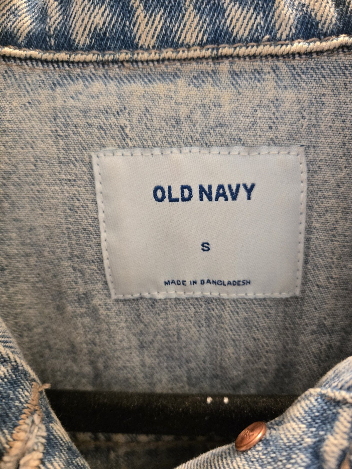 Old Navy Embroidered Roses Denim Trucker Classic Jean Jacket Women’s Large
