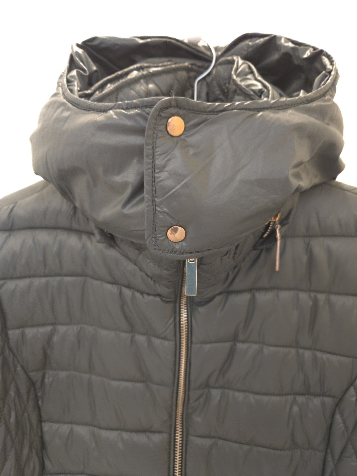 Mango Down Y2K Hunter Green Duck Feather Fill Jacket Removable Hood L Womens