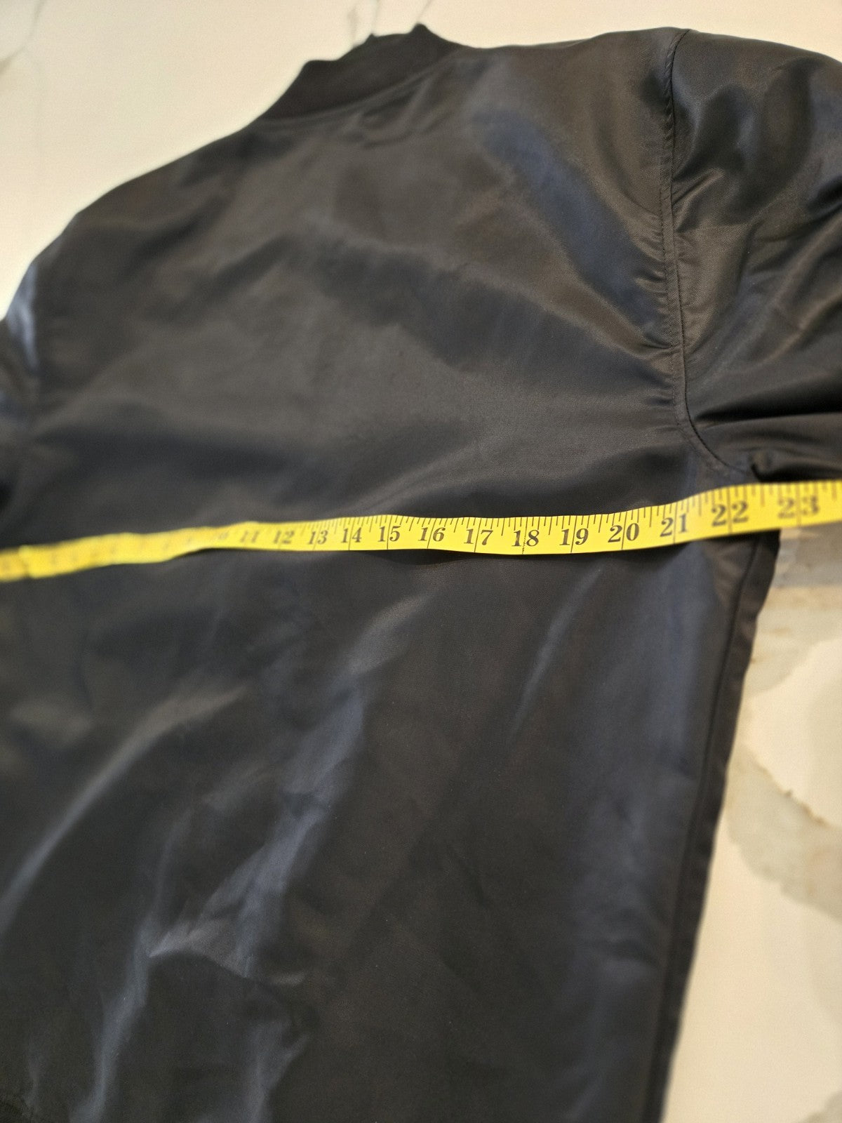 Bomber Jacket M Mens Jaywalker Black Ruched Sleeve Flight MA-1 Coat M