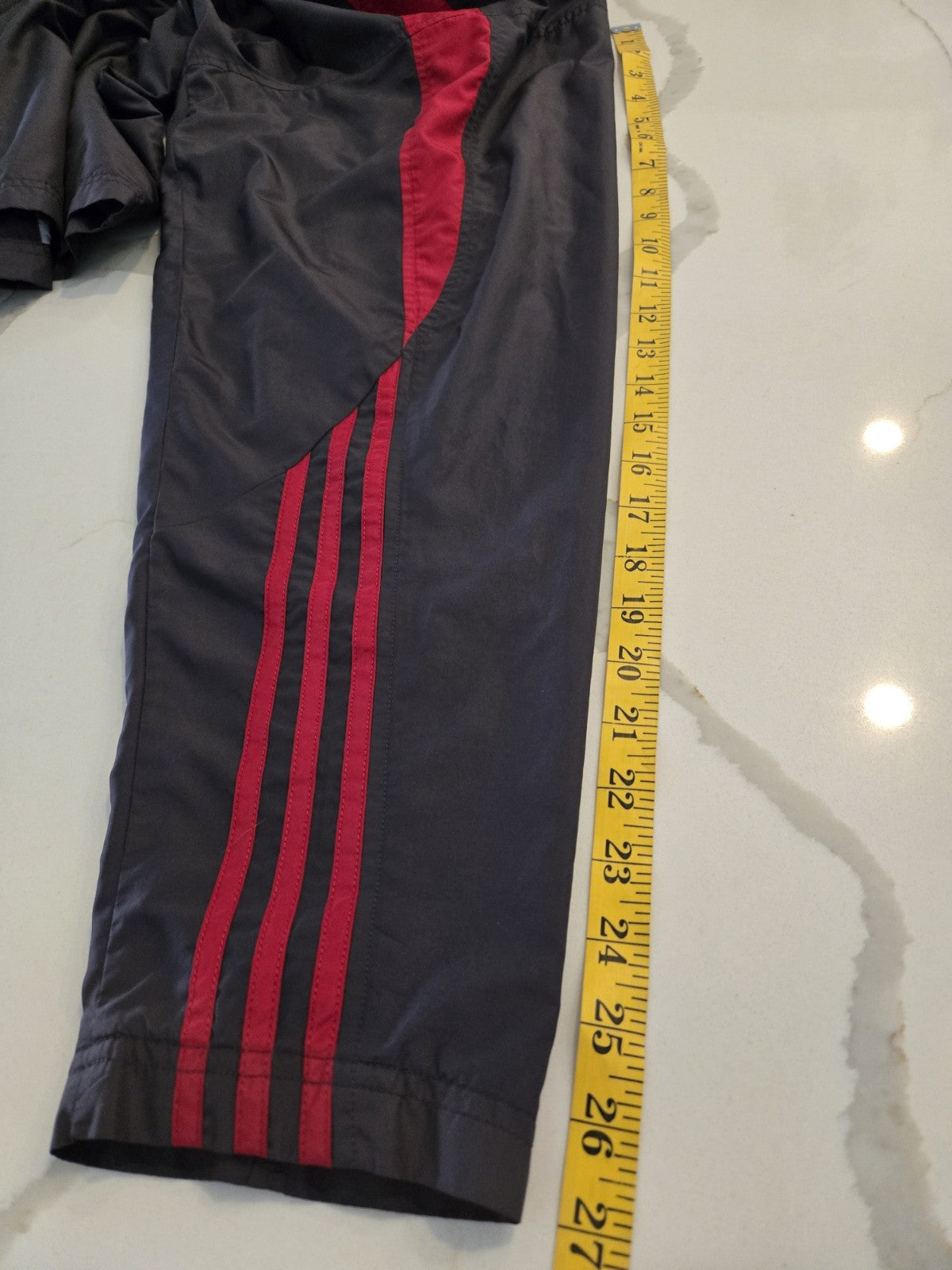 Adidas Windbreaker Track Jacket Mens Navy Blue Red 3 Stripe Full Zip Mesh