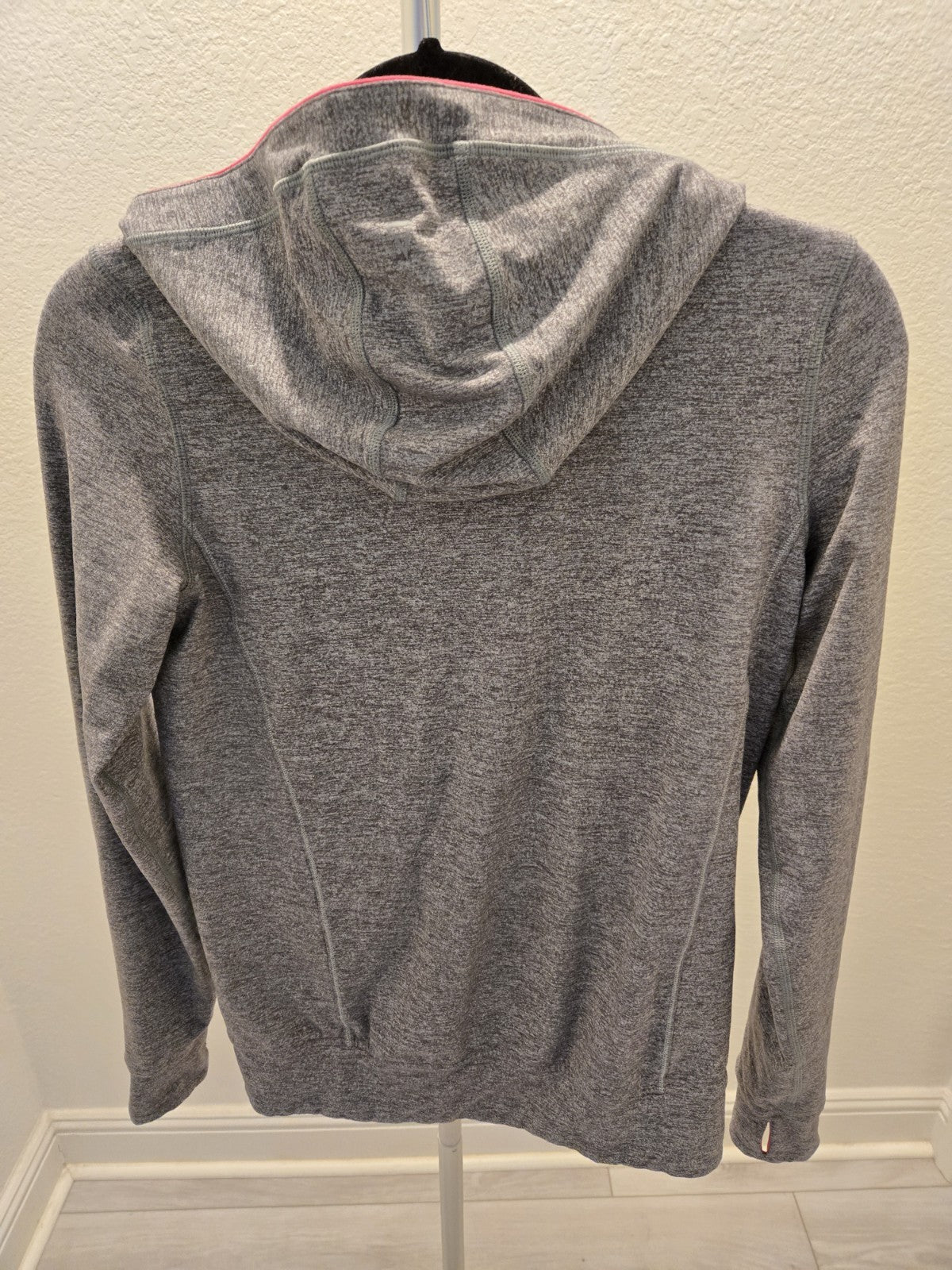 Ivivva Lululemon Girls 14 Reversible Full Zip Hoodie Gray Hot Pink Thumbholes