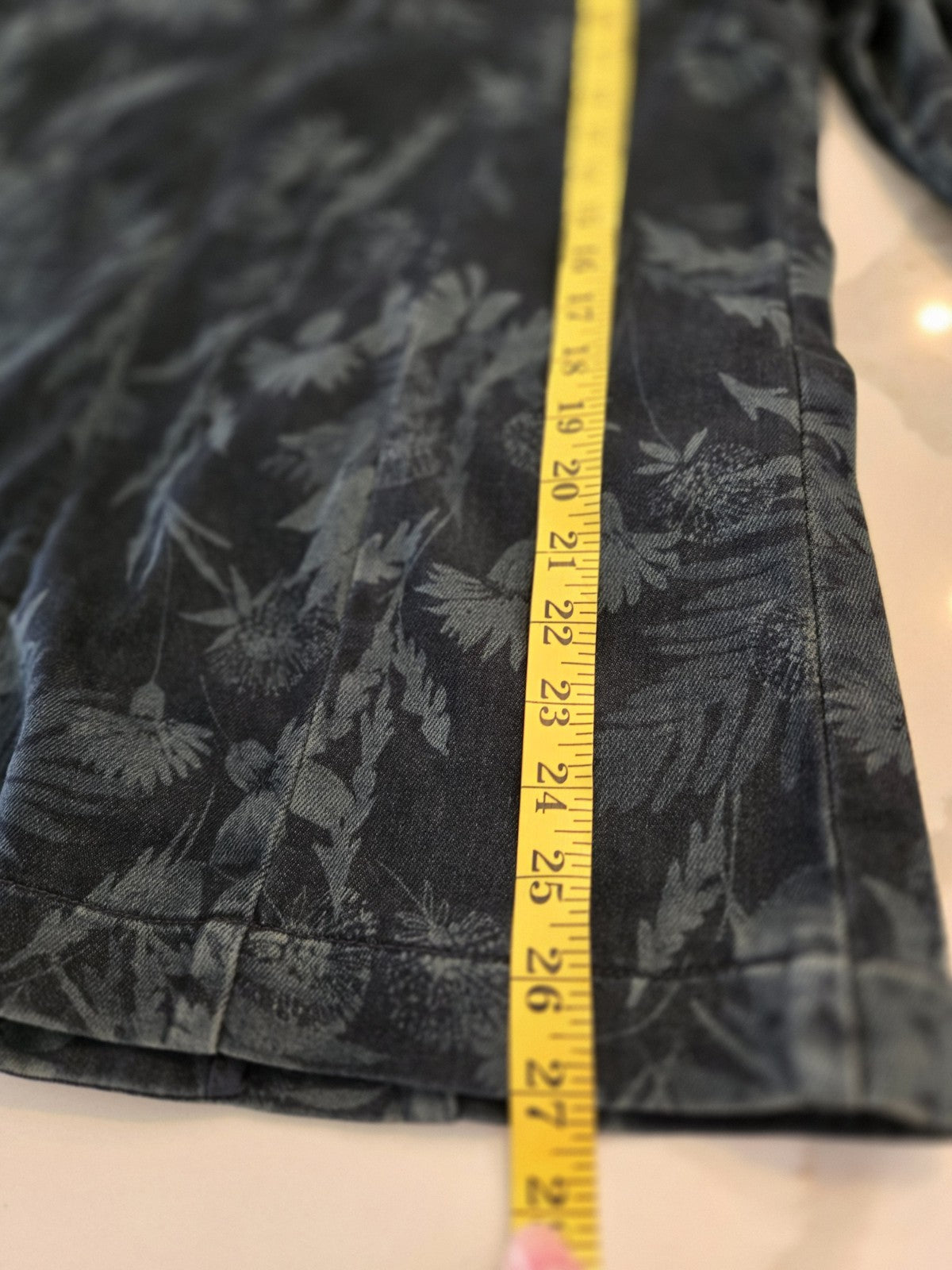 Liverpool Los Angeles Denim Blazer M Womens Botanical Floral Print Jacket