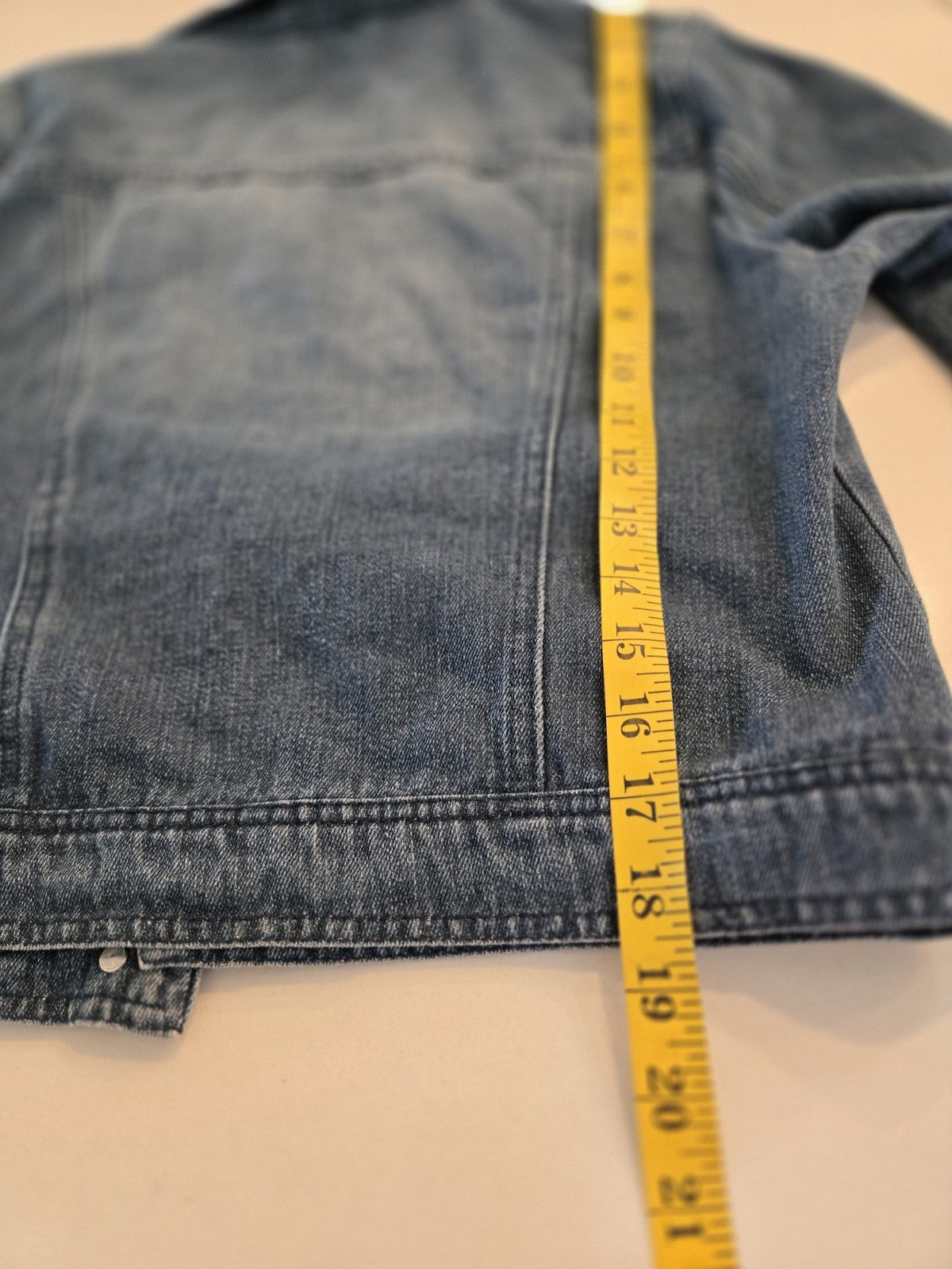 Dollhouse Denim Jacket M With Star Colar Blue Jean Trucker Vintage Style Y2K