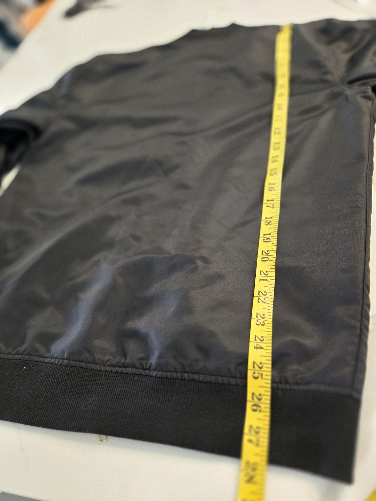 Bomber Jacket M Mens Jaywalker Black Ruched Sleeve Flight MA-1 Coat M