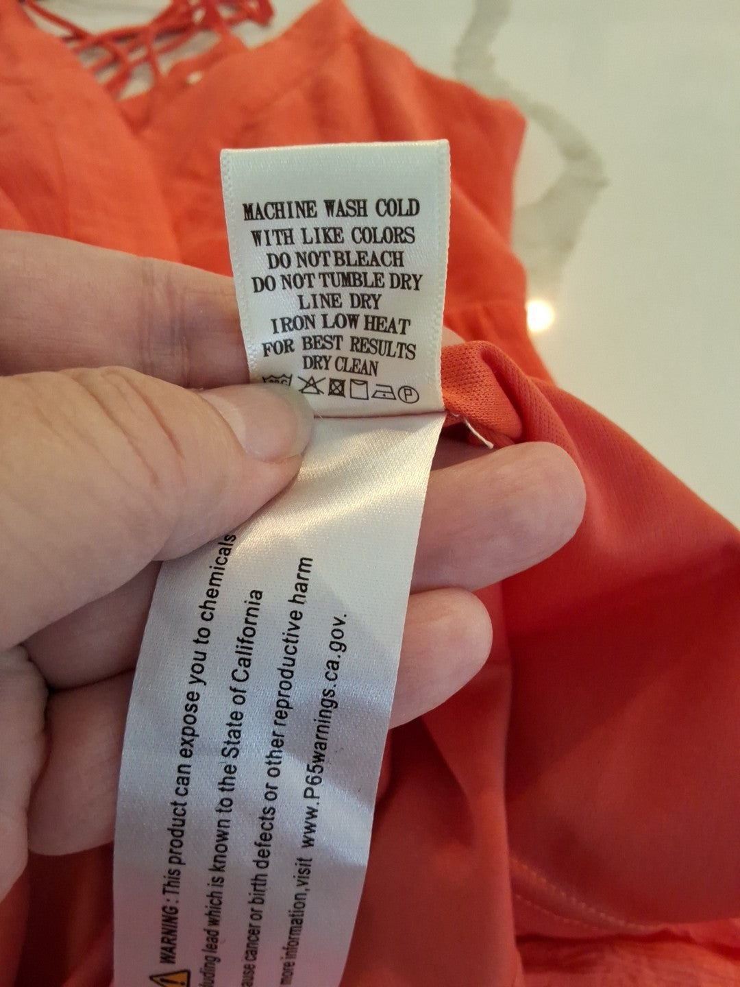 New In Wrinkly Fabric Style Orange Cotton Babydoll Strappy Size L Dress NEW