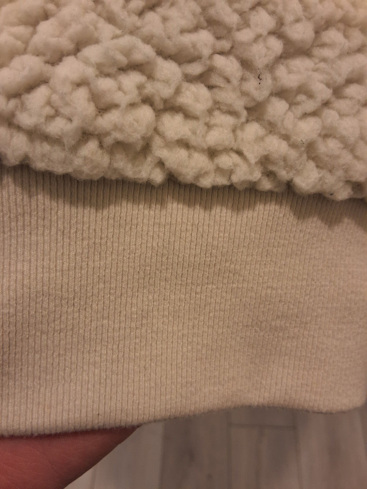 Victoria's Secret PINK Size M Cream/Ivory Sherpa 1/4 Zip Fleece Pullover