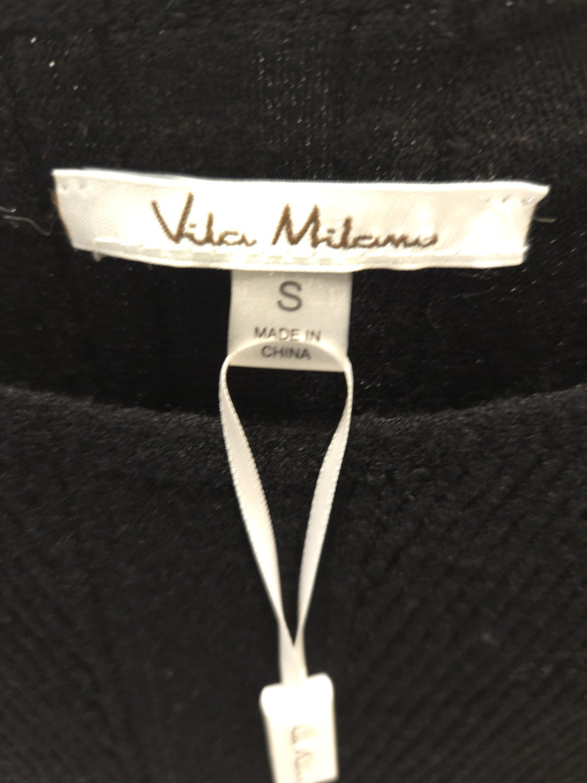 Vila Milano Small Black Batwing Dolman Back Faux Button NWT Sweater Knit Y2K