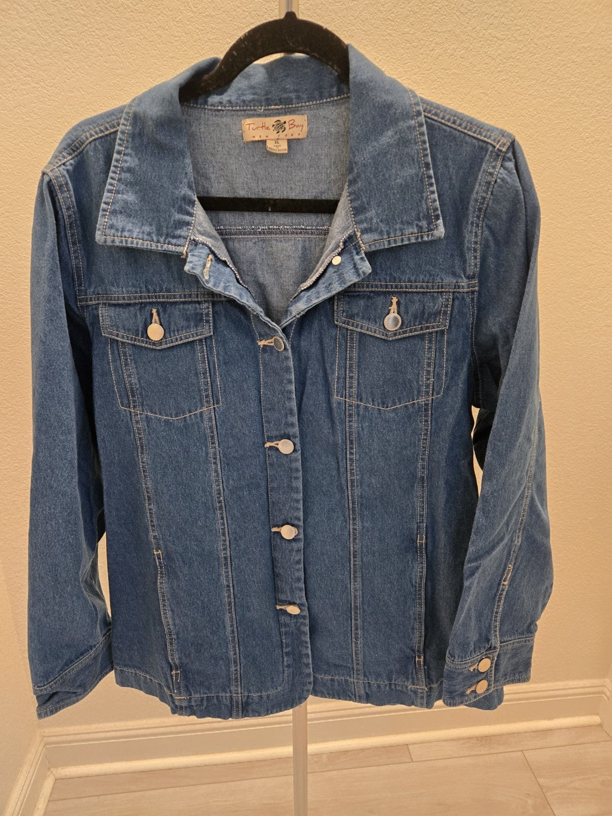 2 Piece Zesica Rose Dress with Turtle Bay Jean Jacket Outfit Y2K Set Size L