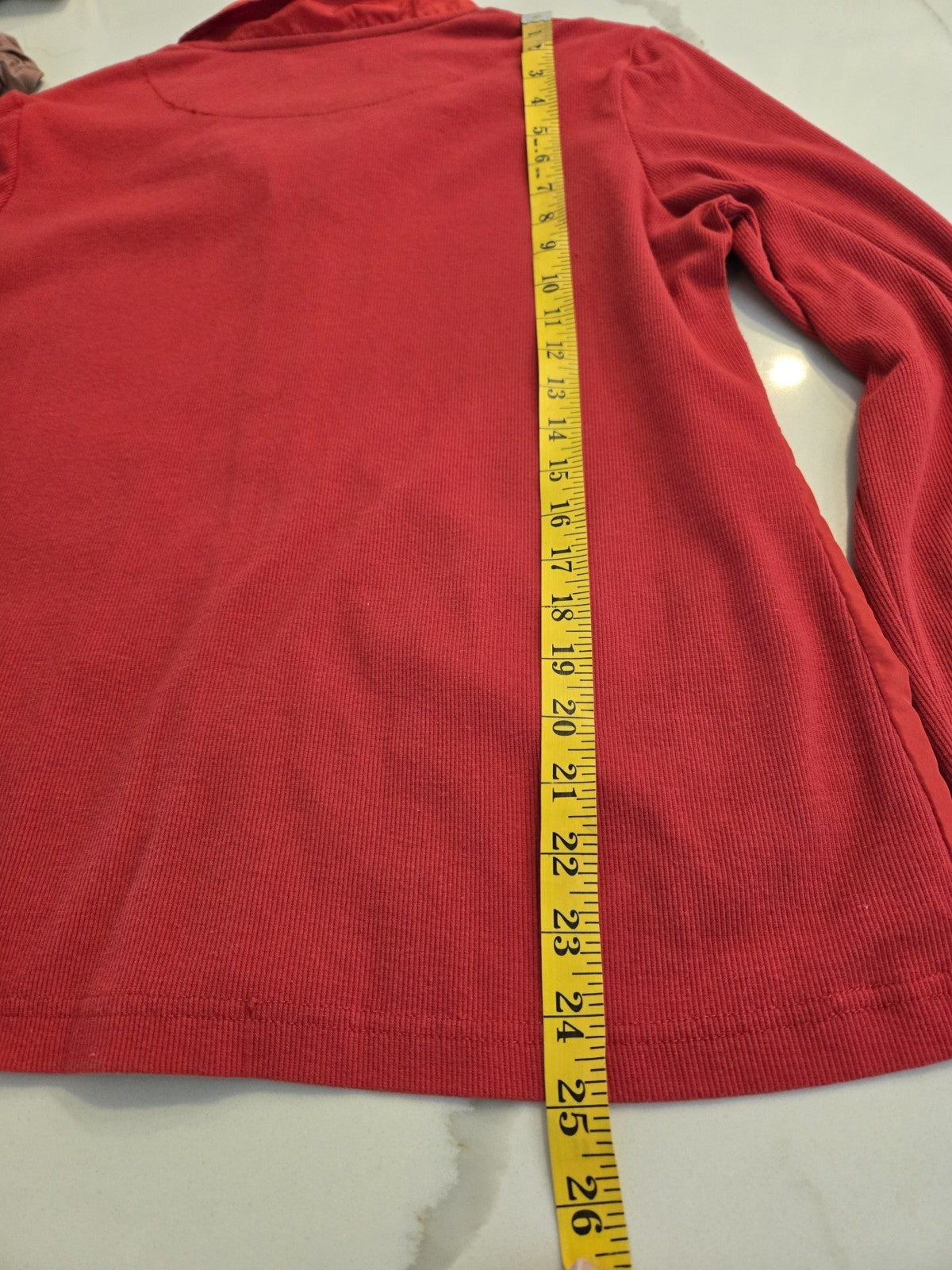 Onque Casuals L Red Zip Up Polka Dot Collar Ribbon Trim Ribbed Sleeve Jacket
