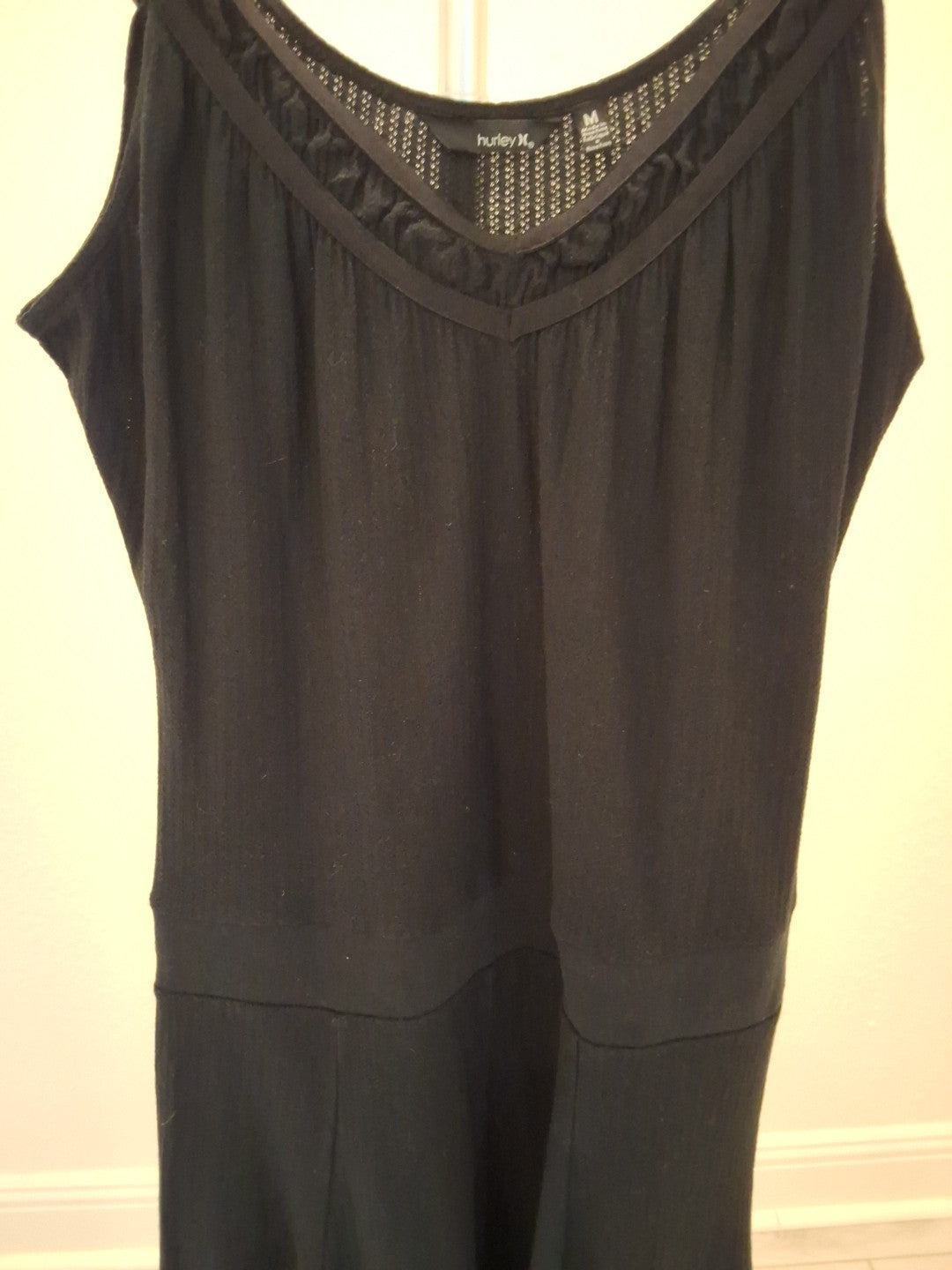 Vintage Elizabeth Hurley Breathable Strappy Black Cotton Dress
