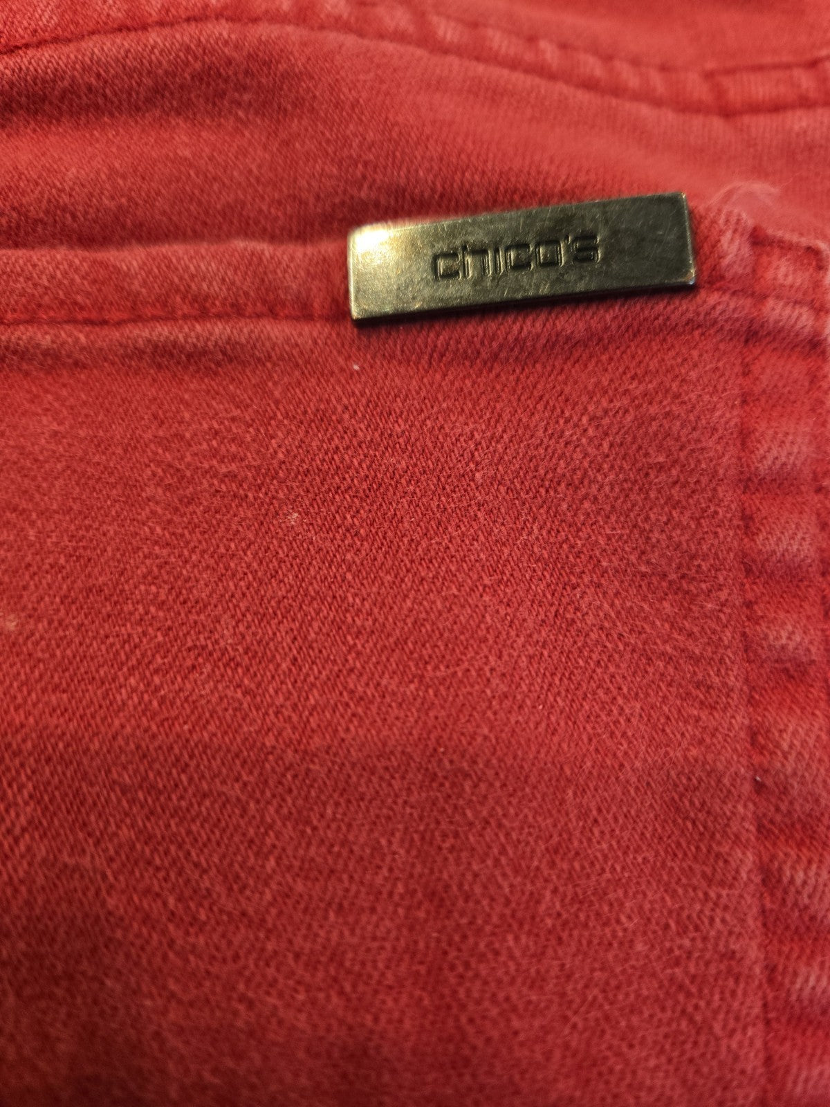 So Slimming by Chico's Women's Washed Red Ankle Zip Jeans Size 0.5 US Size 6