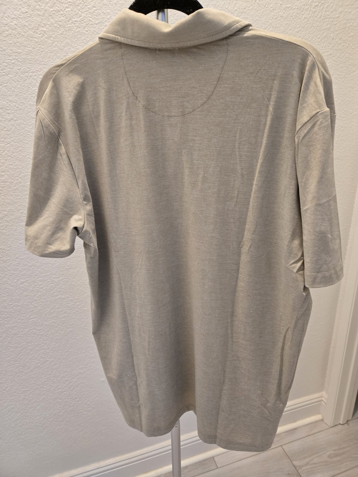 Chaps Men's NWT Short Sleeve Polo Shirt Size L Beige Performance Material