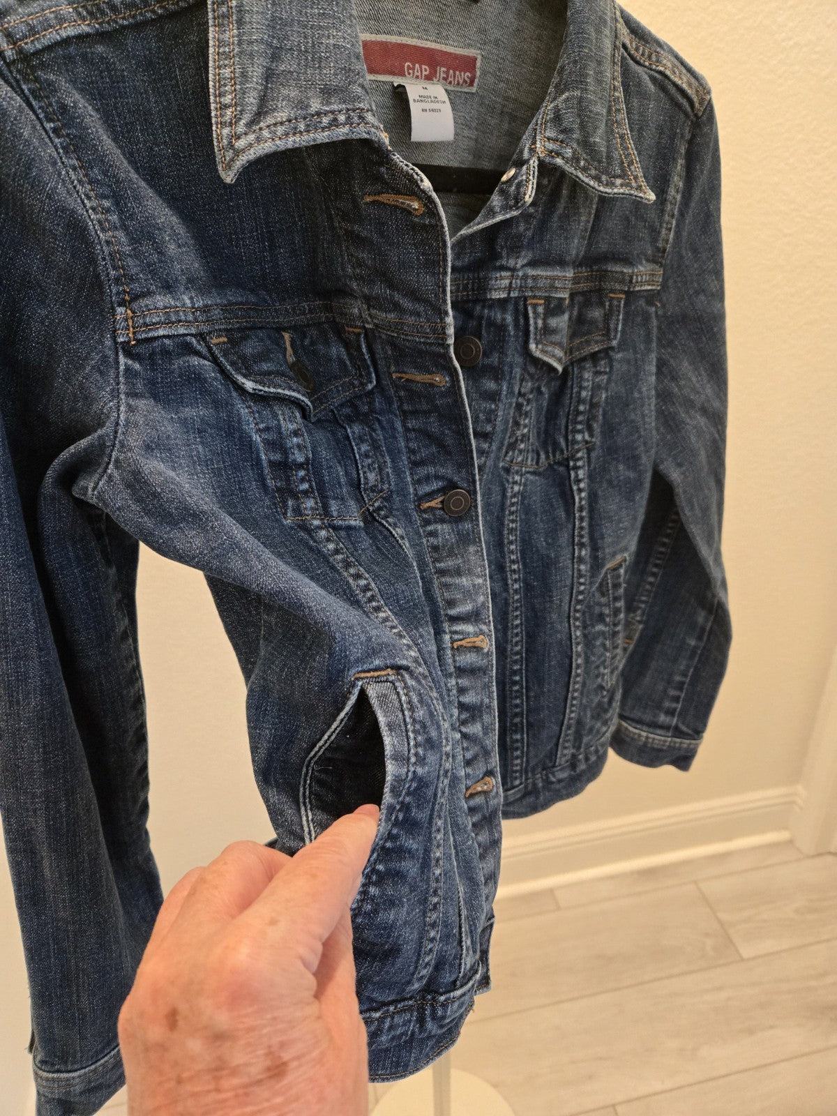 Gap Vintage Denim Jacket Y2K Red Tag M Womens Blue Medium Wash Trucker Jean