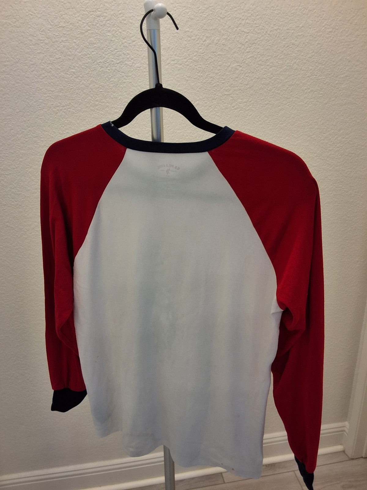 U.S. Polo Assn. Red White Baseball T-Shirt  Youth 14/16 Long Sleeve Graphic