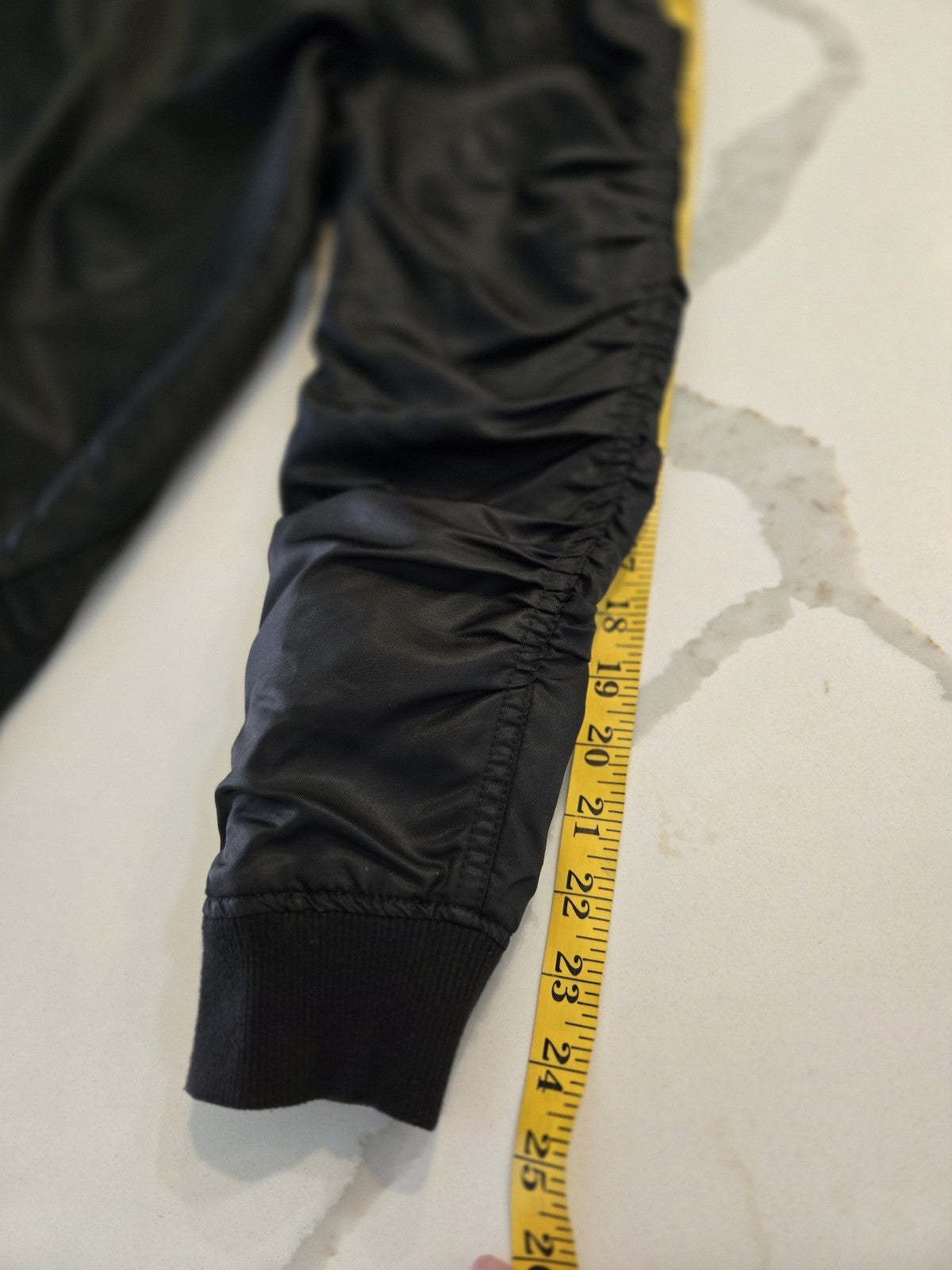 Bomber Jacket M Mens Jaywalker Black Ruched Sleeve Flight MA-1 Coat M