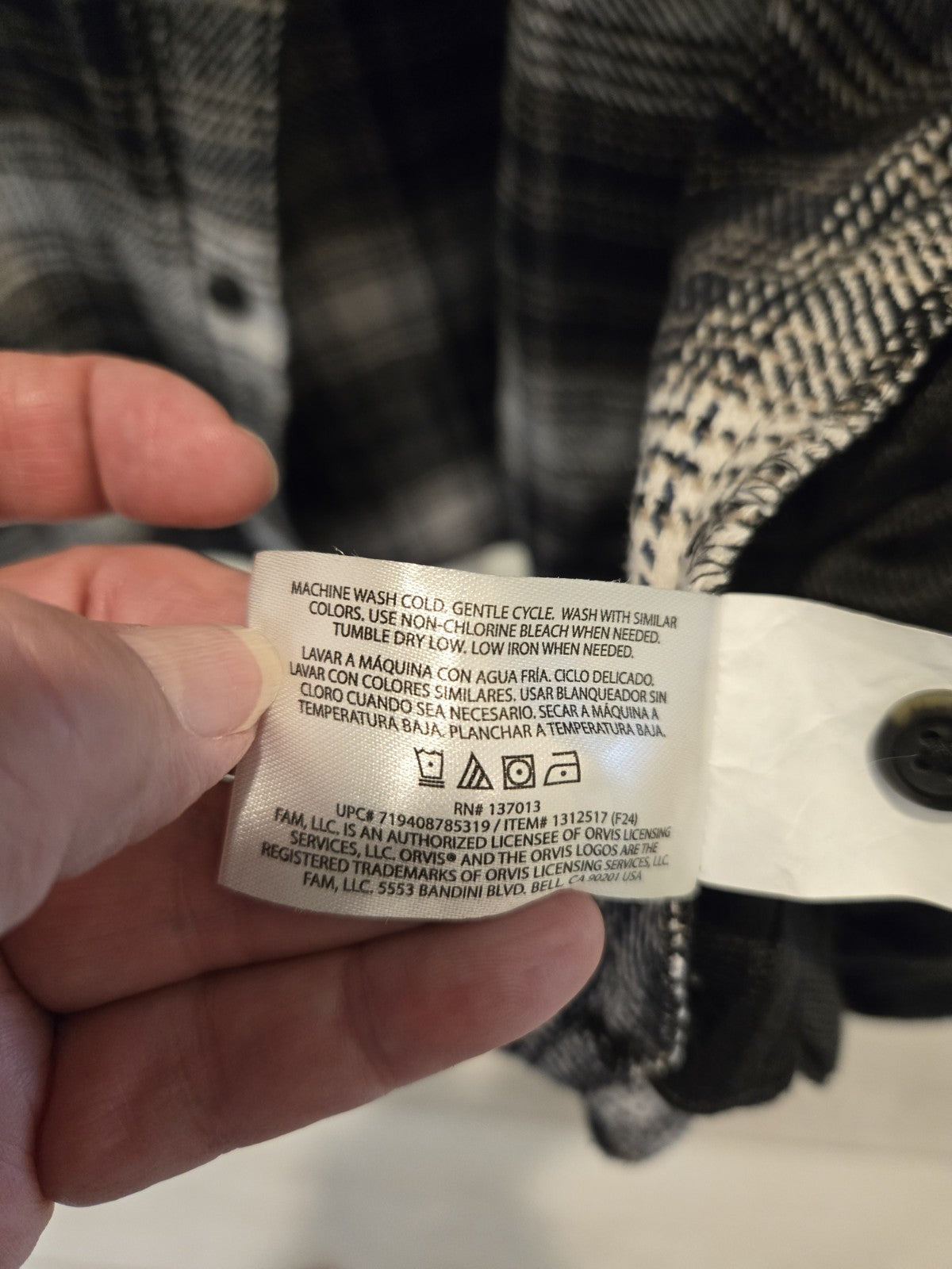 ORVIS Classic Collection Flannel Shirt Mens XL Black White Plaid Heavy Shacket