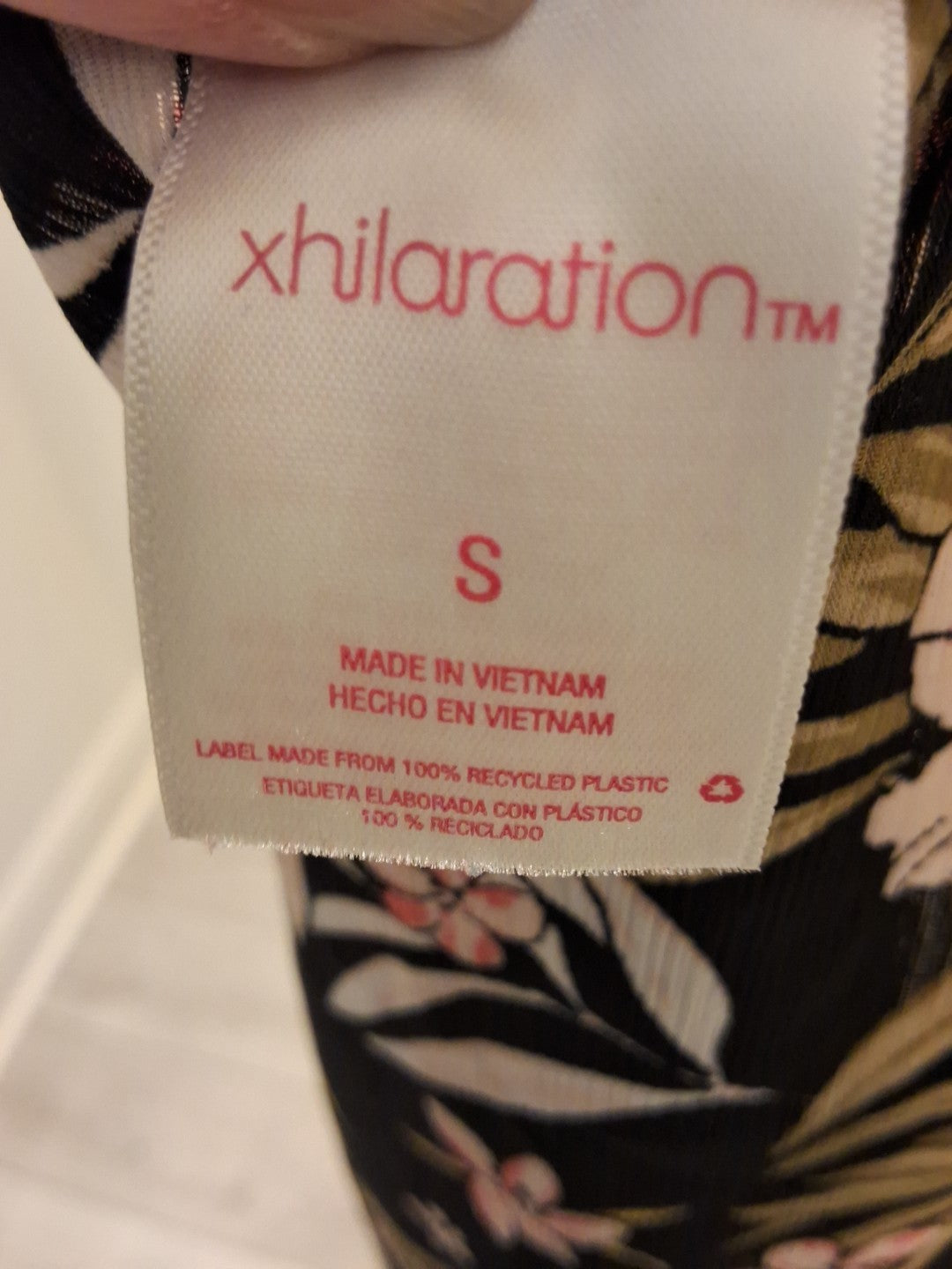 Xhilaration Small Tropical Floral Sheer Cover-Up Swim Beach Tank Top Black