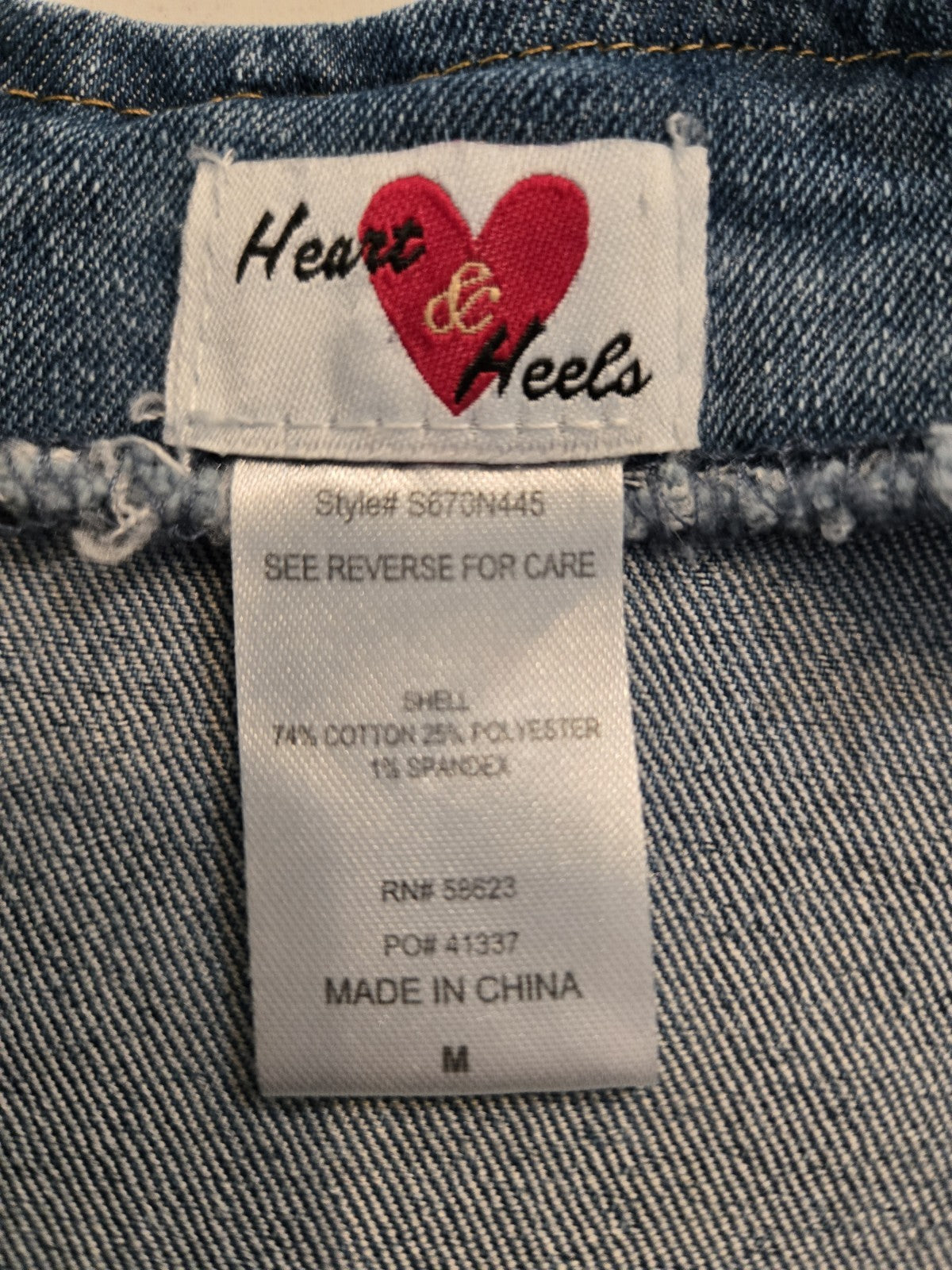 Heart & Heels Medium Denim Bustier Dress Button Sweetheart Stretch Jean Mini M