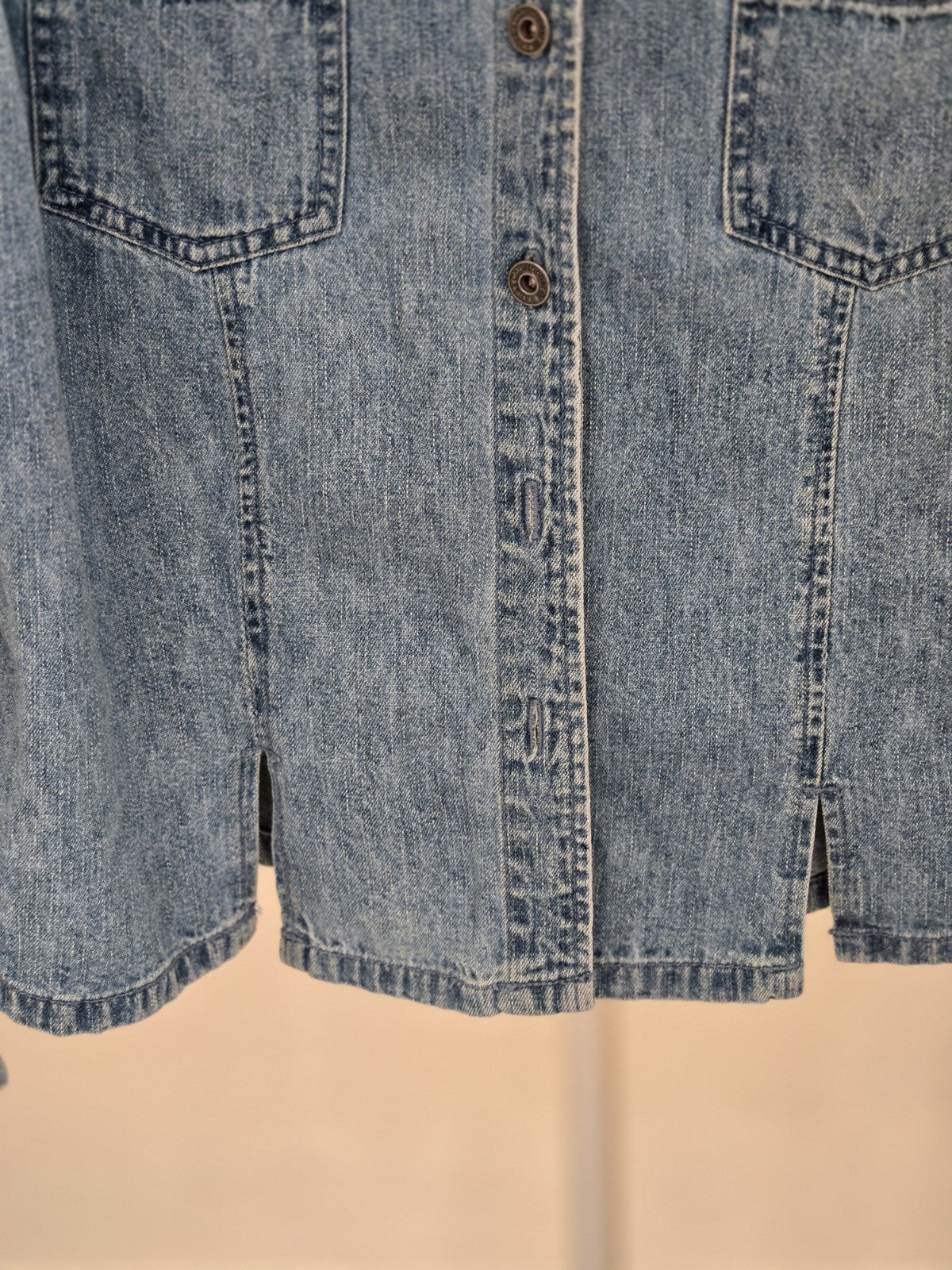 Christopher & Banks Denim Jean Jacket Embroidered Floral Women's Size M Blue Y2K