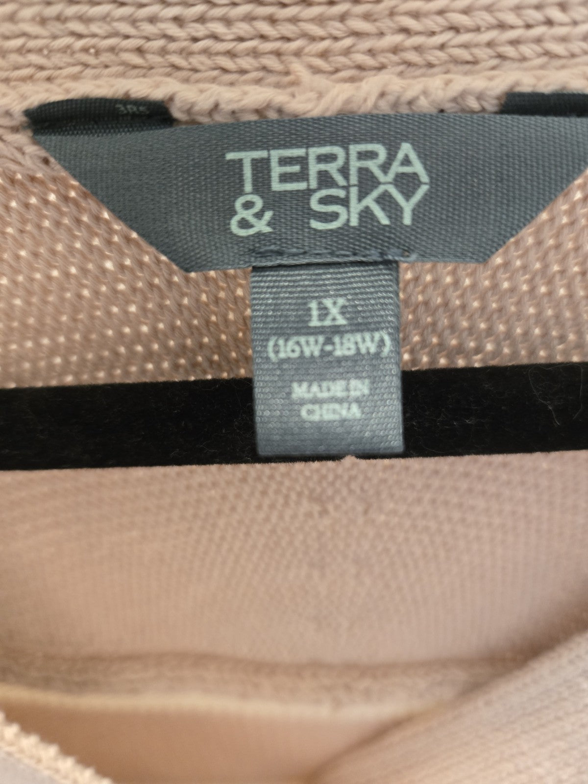Terra & Sky Ivory Wide Stripe Terra & Sky Boyfriend Cardigan Plus Size 3x 16x18
