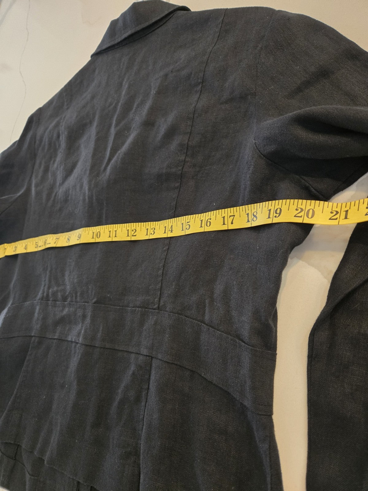 Mossimo Vintage Black Linen Military Y2K Safari Utility Blazer Jacket L Womens