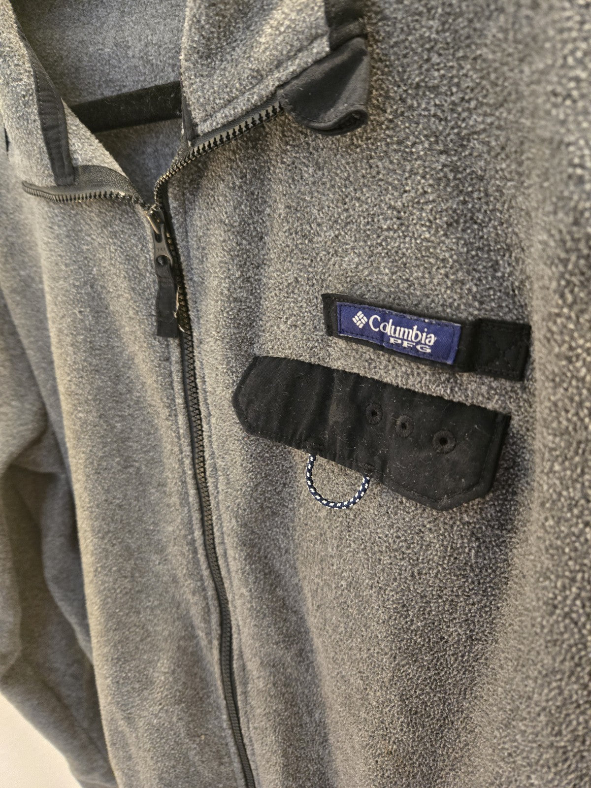 Columbia M Gorpcore Fleece Jacket Full Zip Chest Pocket Grey Quiet Luxury