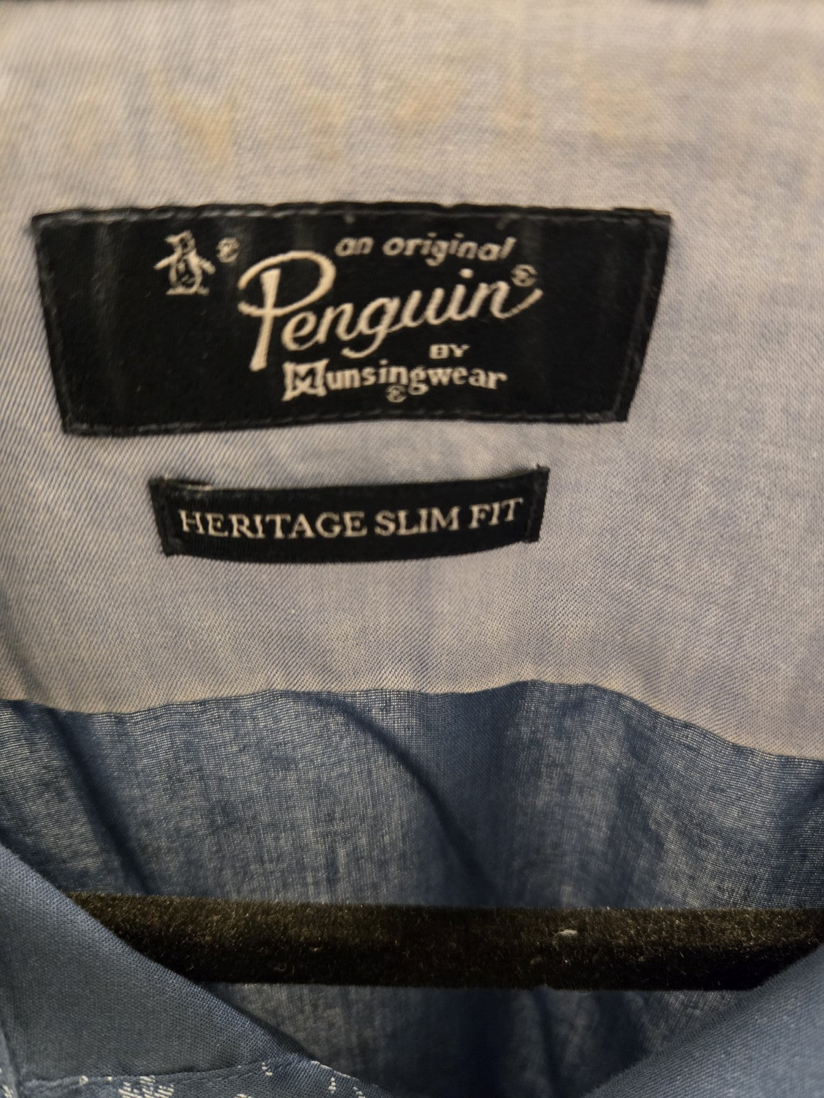 Penguin An Original L Slim Fit Micro Floral Blue Casual Long Sleeve Heritage