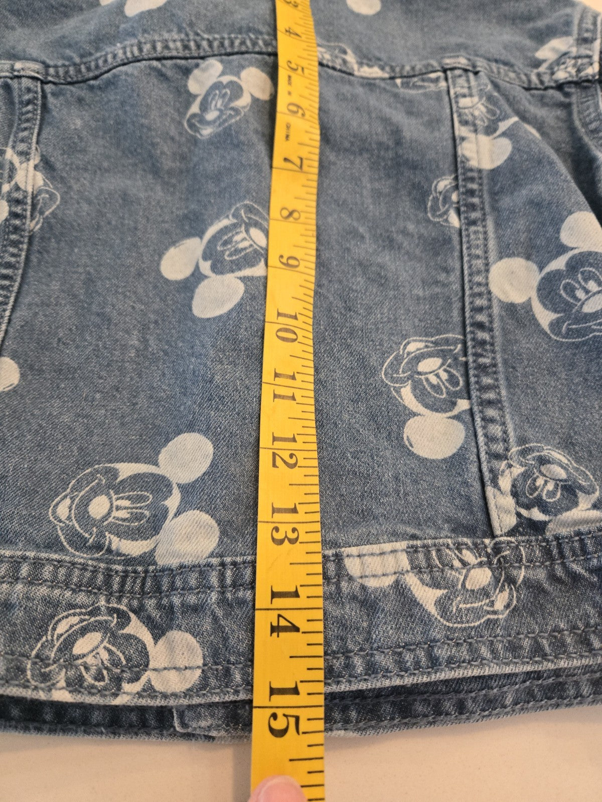 Disney Mickey Mouse 3T All Over Print Denim Jacket Kids Toddler Jean Trucker