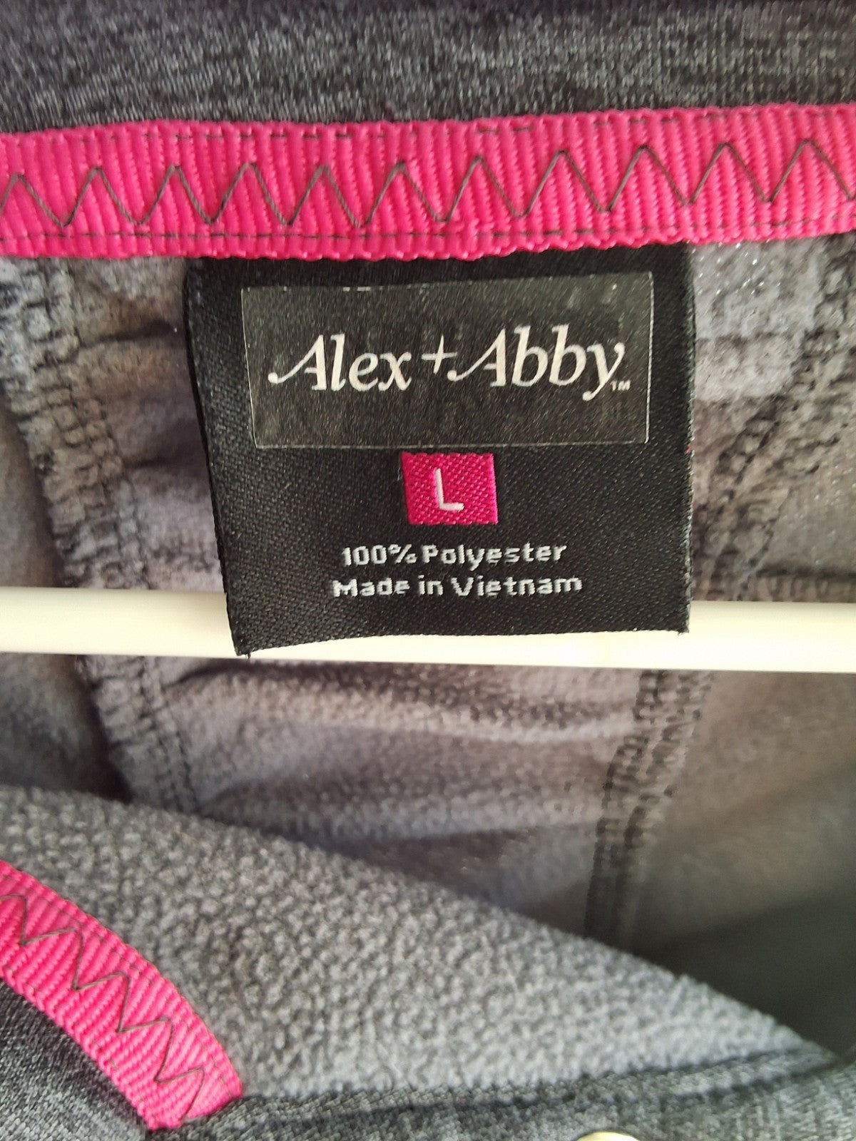 Alex + Abby Women's Gray L Womens Grey Asymmetric Snap Collar Fleece