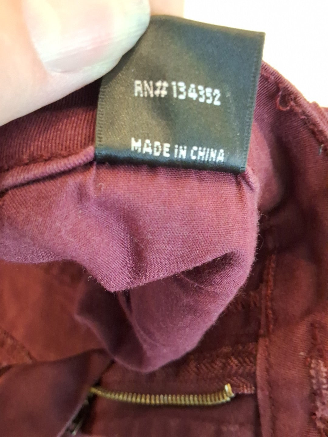 Wax Jeans Premium Denim Burgundy Size 11 Mid Rise 5 Pocket Slimming Jeans