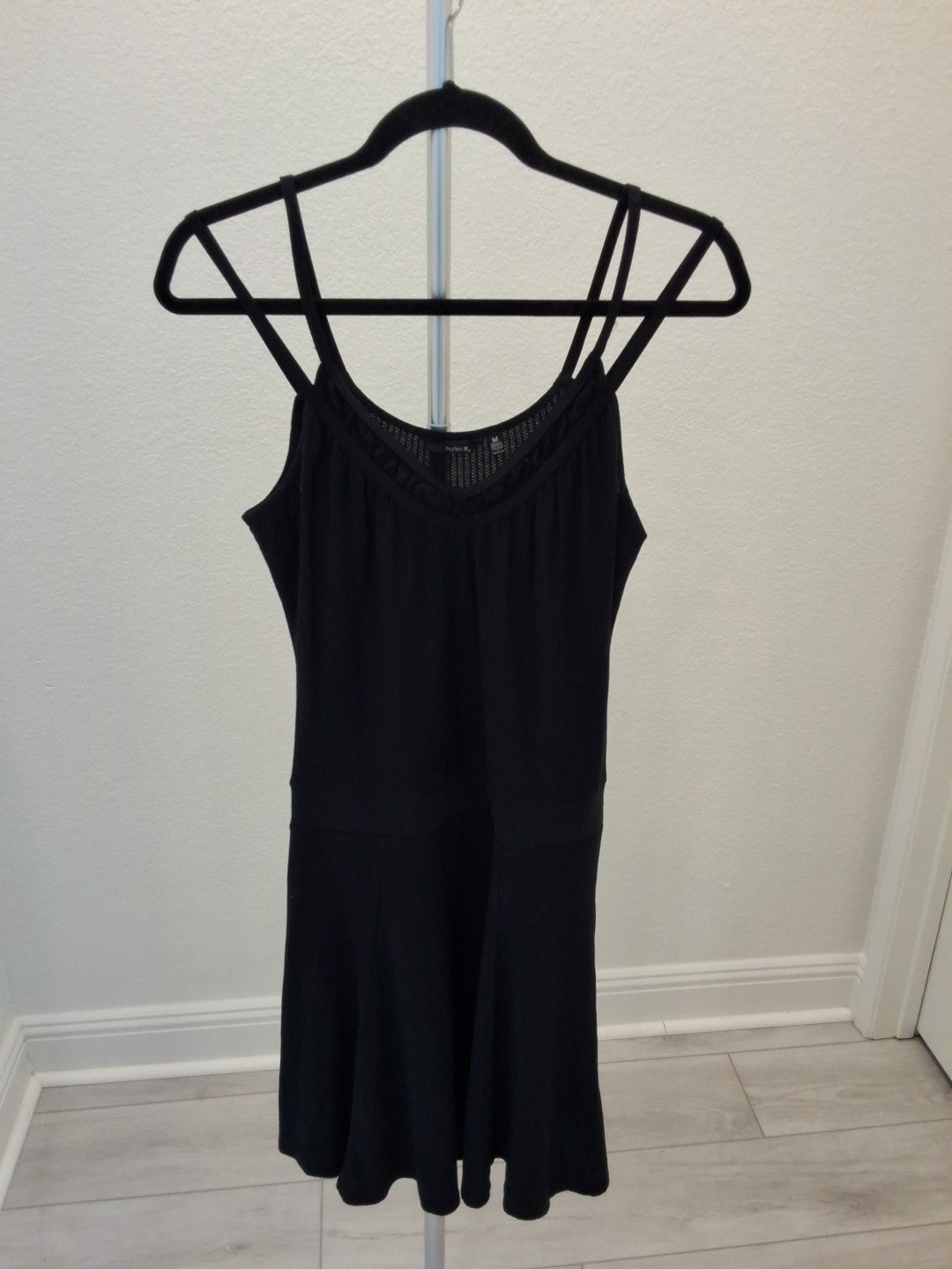 Vintage Elizabeth Hurley Breathable Strappy Black Cotton Dress