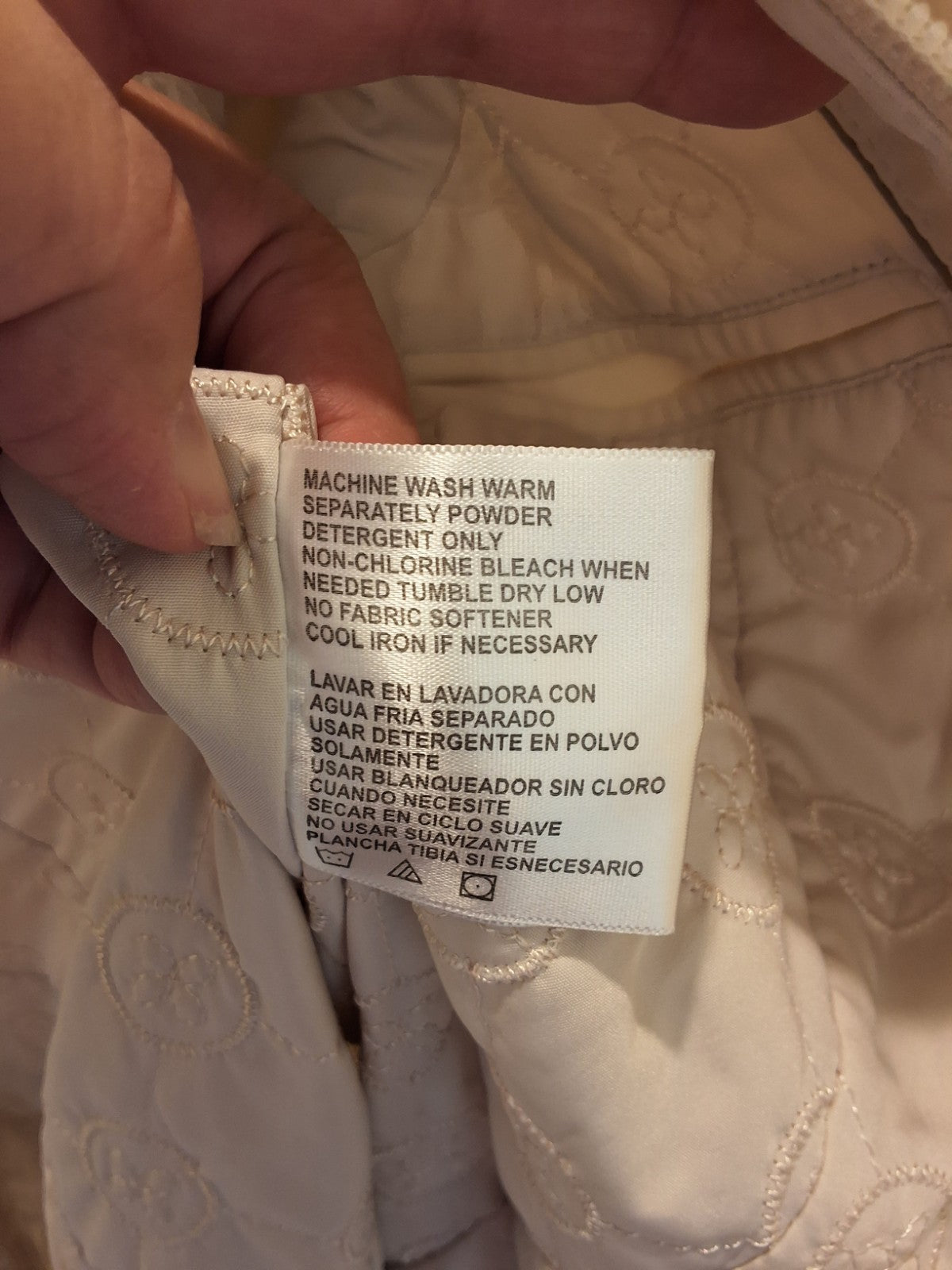 Kristen Blake Women's Medium Ivory Full-Zip Quilted Lined Jacket Trench Coat